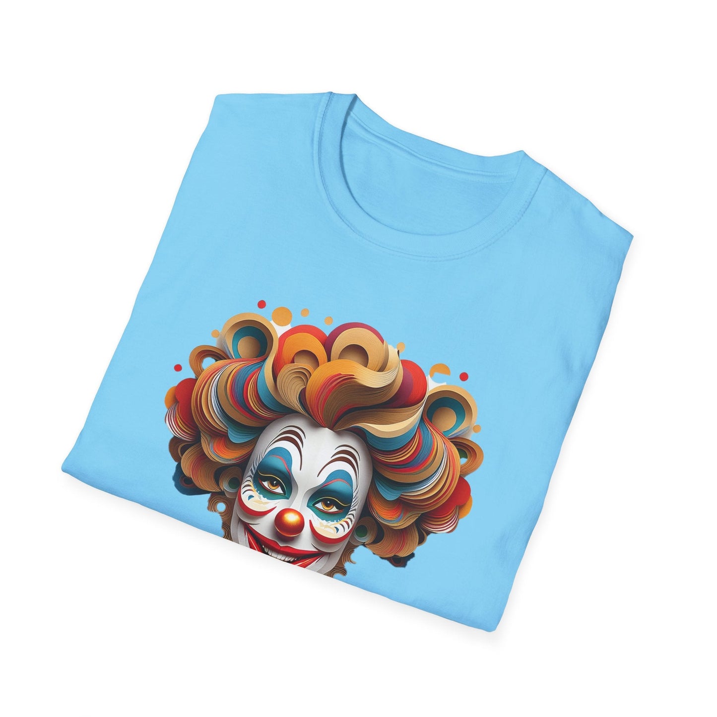 Unisex Clown Shirt Funny Man Circus Tee Short Sleeve Gildan Softstyle 64000 Cotton