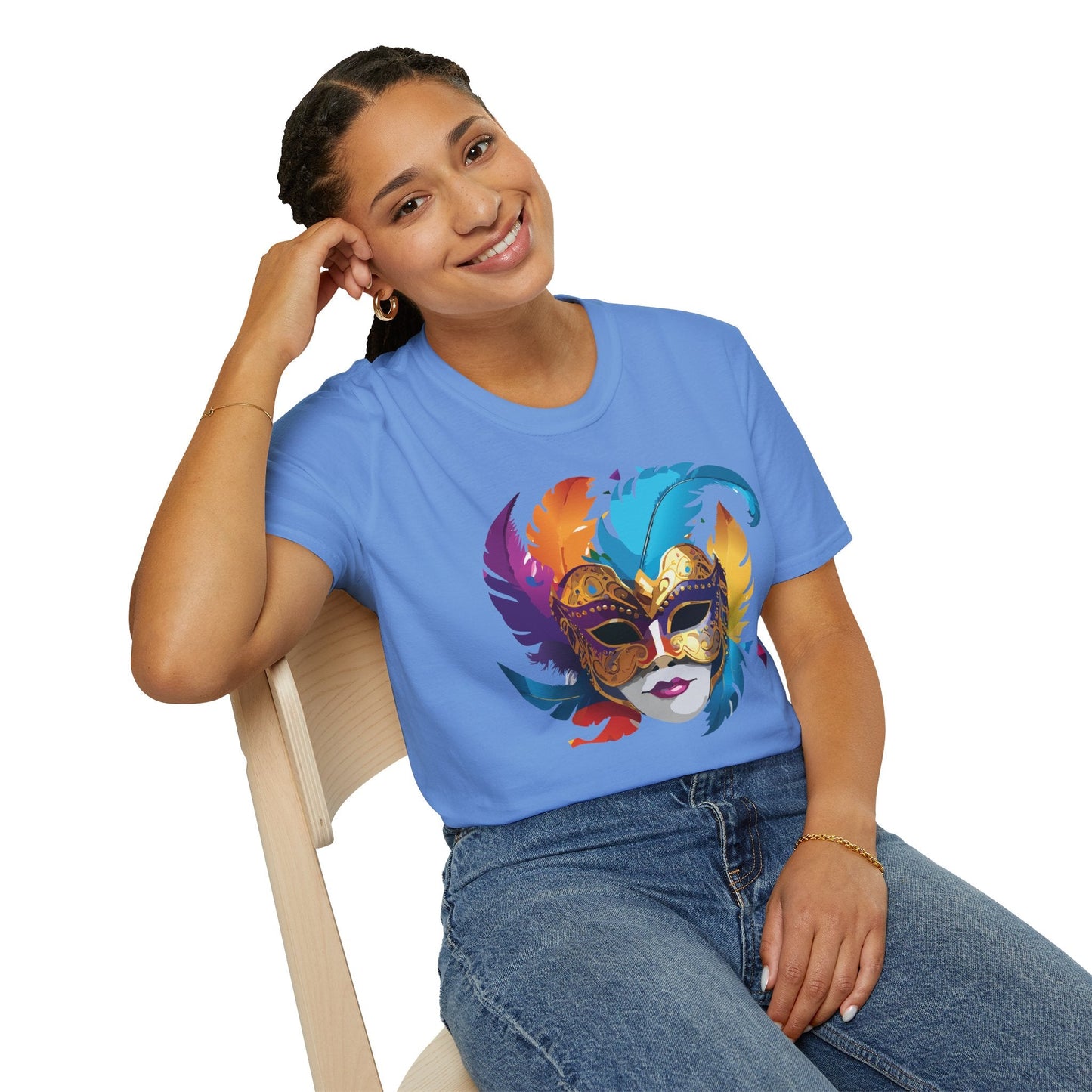 Mask Graphic Unisex Cotton Masquerade Design Artwork Tee 29
