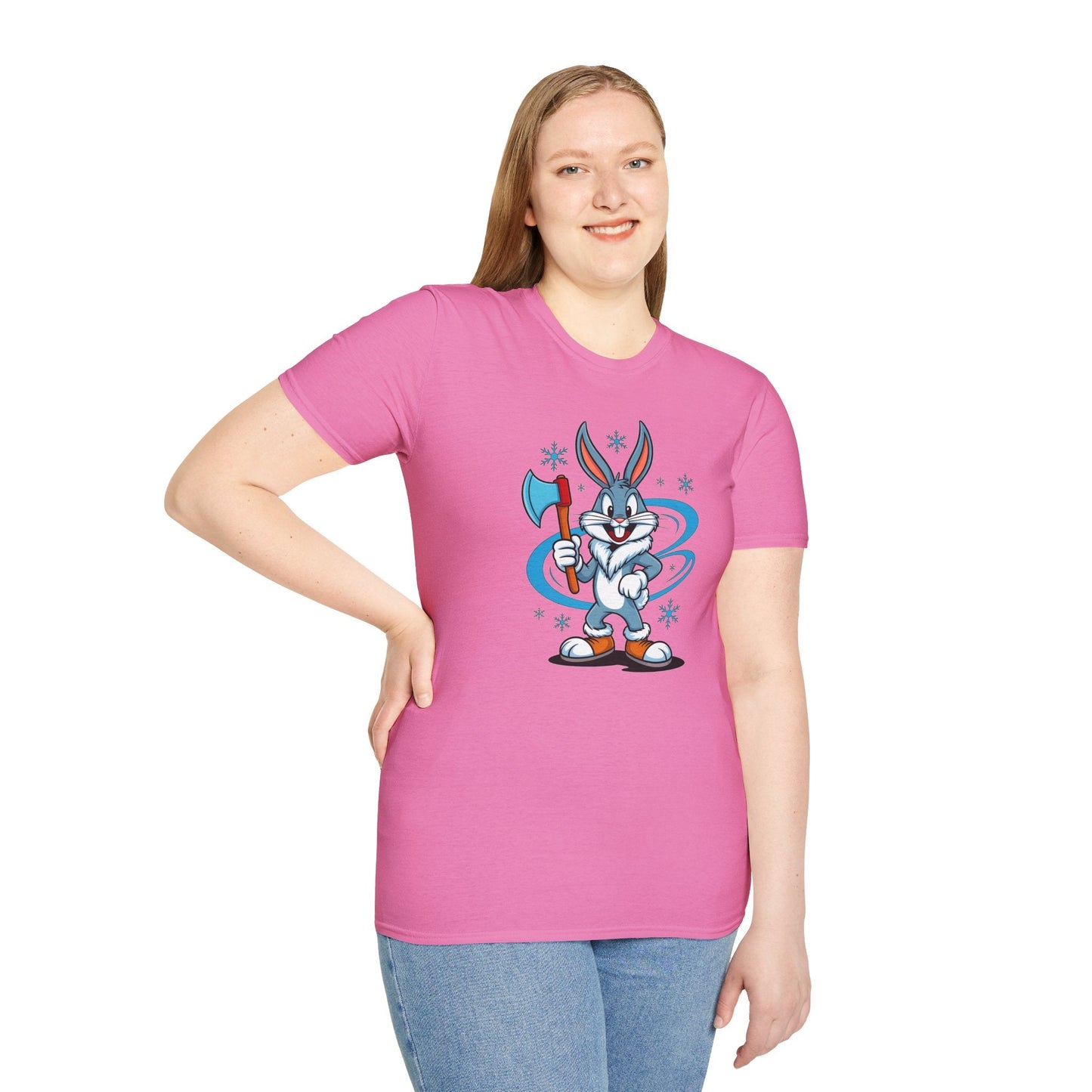 Bugs Bunny T Shirt Cartoon Print Unisex Softstyle Tee Gildan 64000 100 Percent Cotton