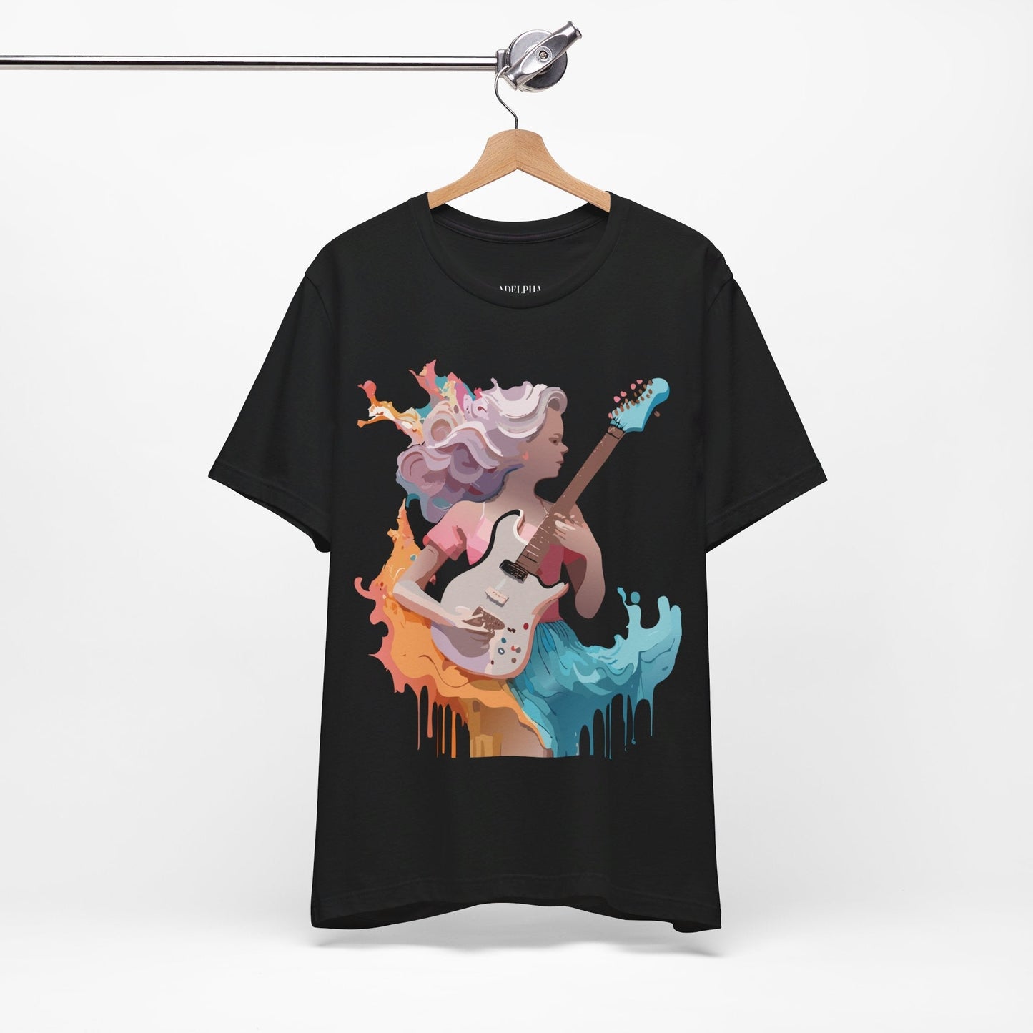Adelpha Vintage Music Graphic Tee Unisex Short Sleeve Jersey Shirt for Everyday Wear