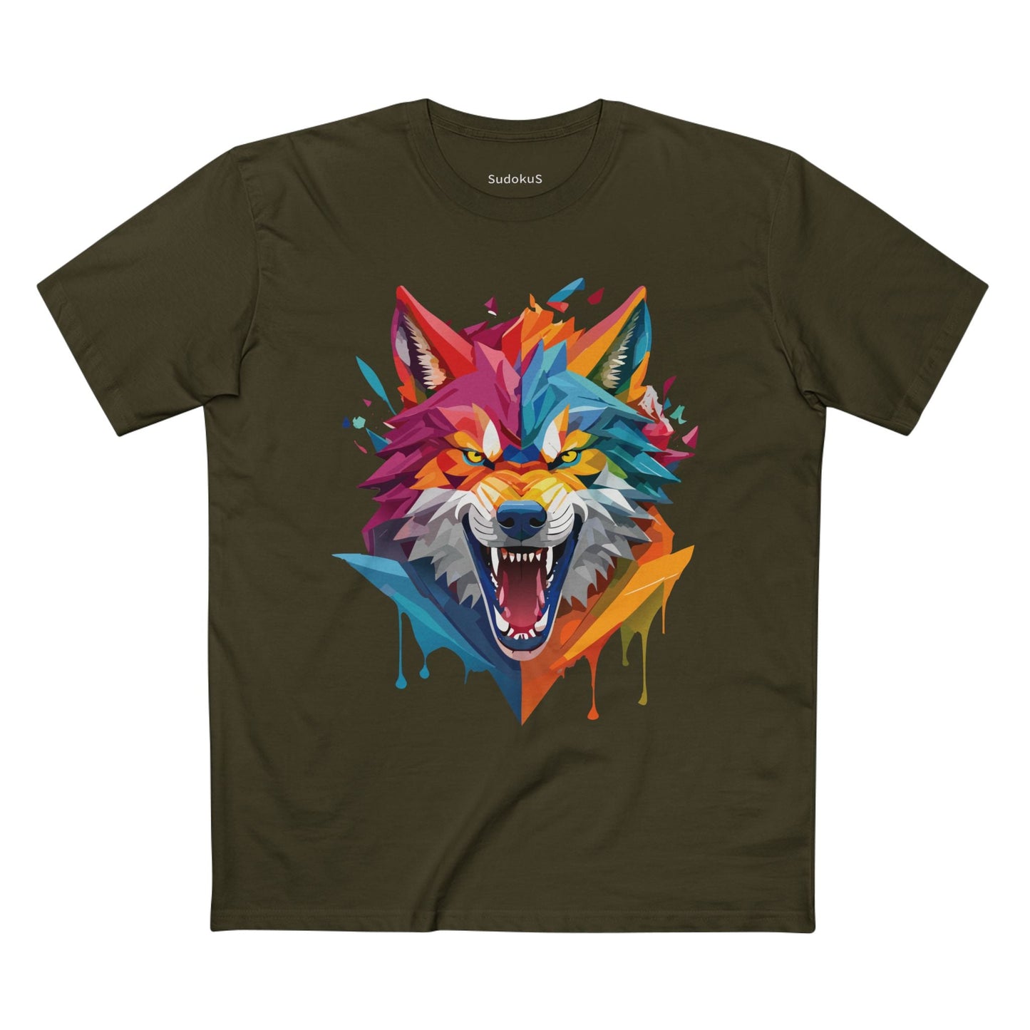Wolf Graphic Unisex 100 Cotton Staple Tee with Animal Design Artwork 16
