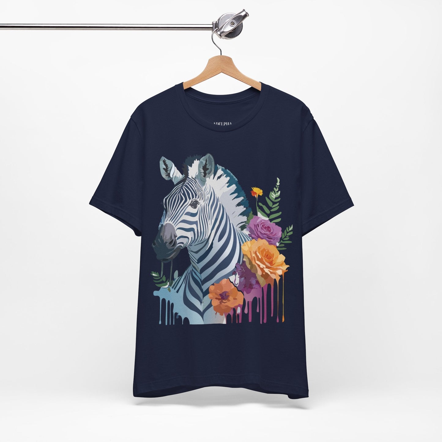 Zebra Graphic Unisex 100 Cotton Vintage Animal Art T-Shirt 4