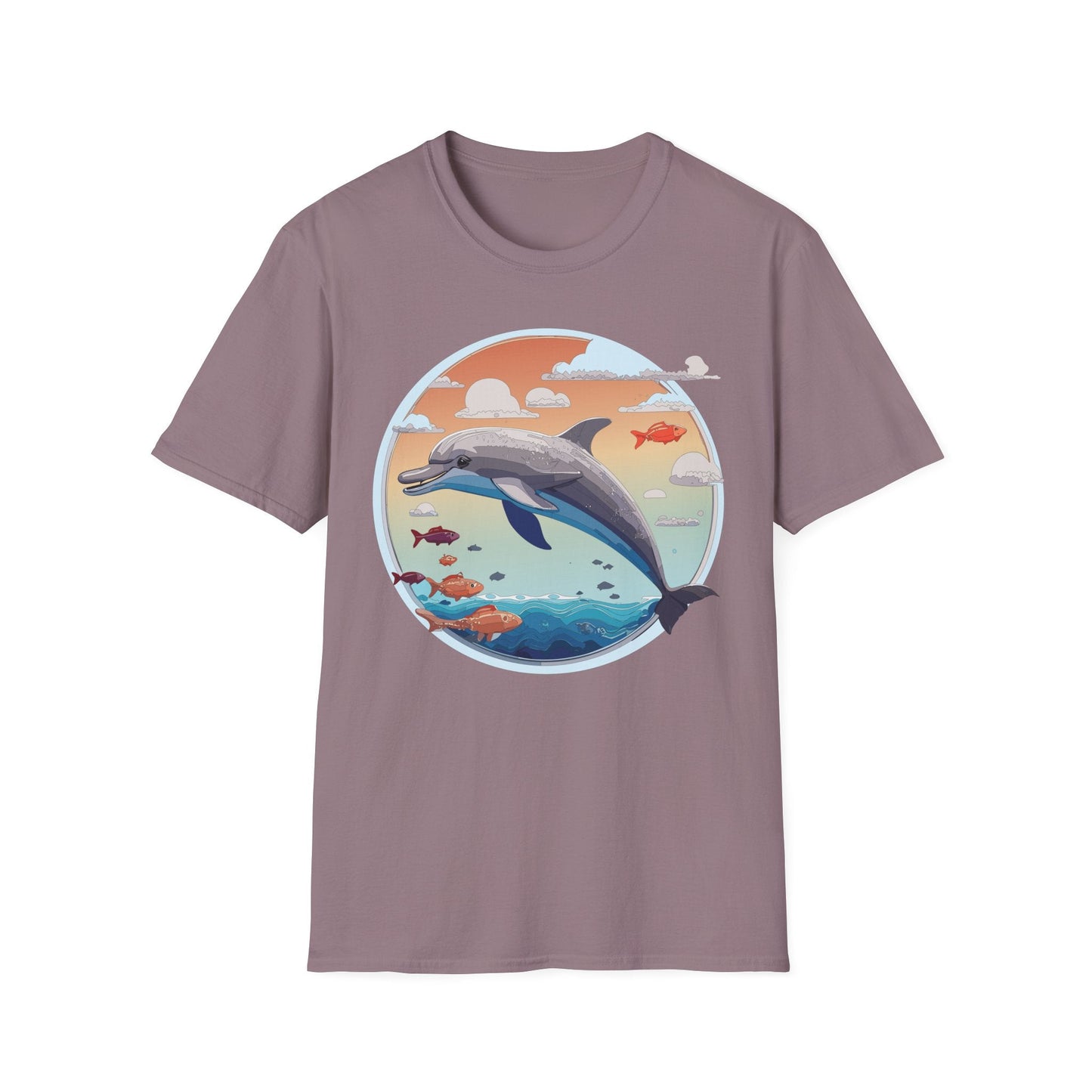 Dolphin Shirt Unisex Gildan Softstyle Cotton Tee For Men Women Dolphin Fish Animal Shirt