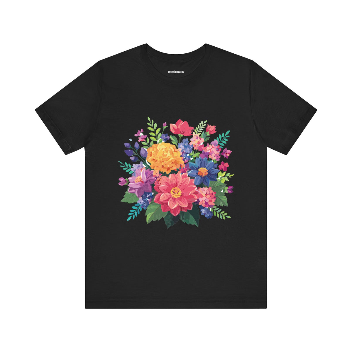 Floral Graphic Unisex Cotton Bella+Canvas Tee with Flowers Design ab17
