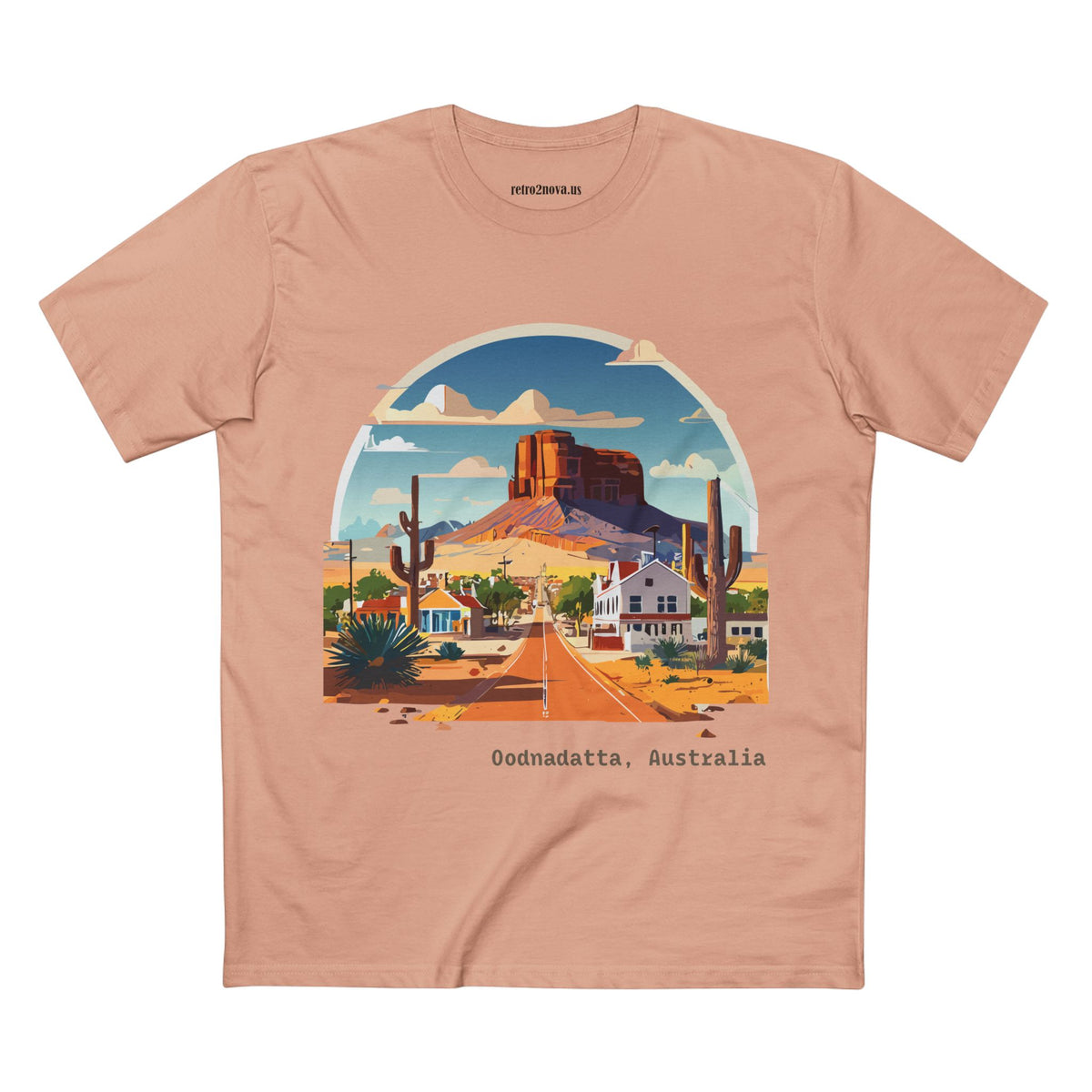 Oodnadatta Outback Landscape Tee | Australian Roadhouse Desert Scene