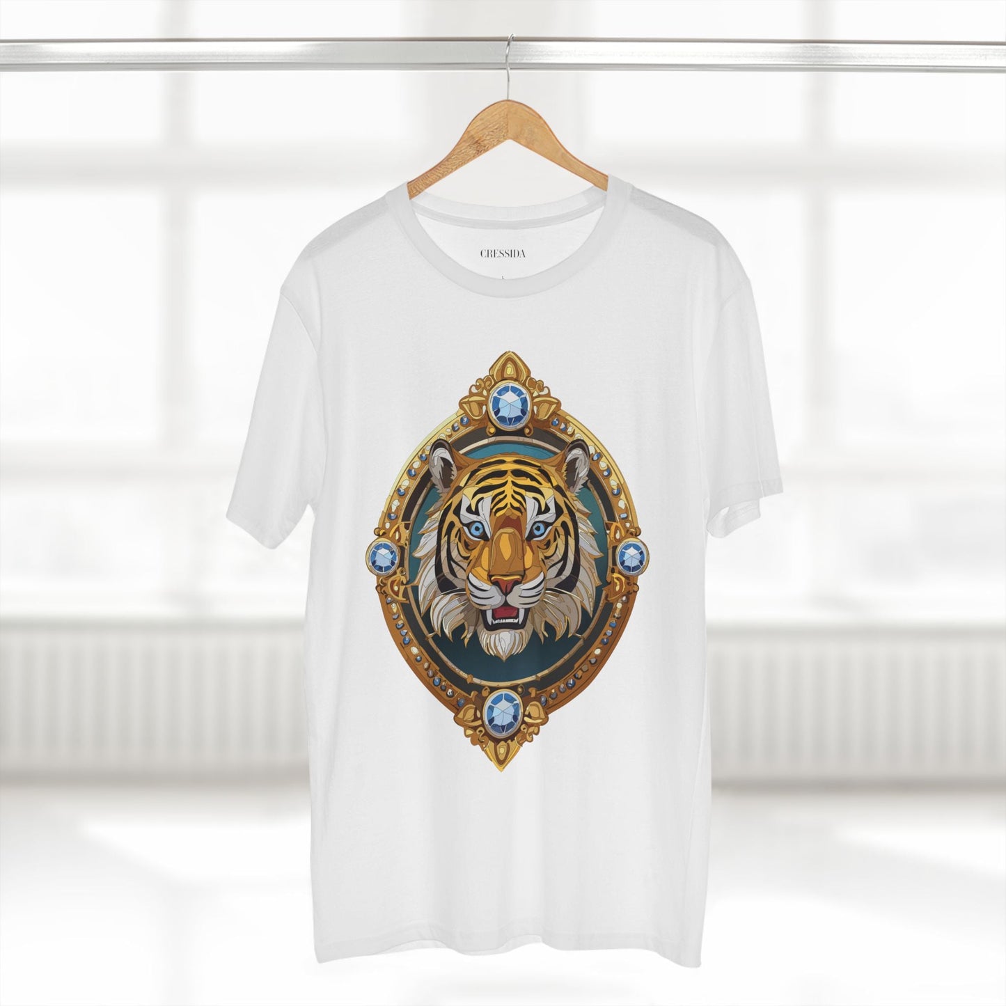 Tiger Graphic Unisex 100 Cotton Tee With Unique Animal Golden Medallion Art Design 6
