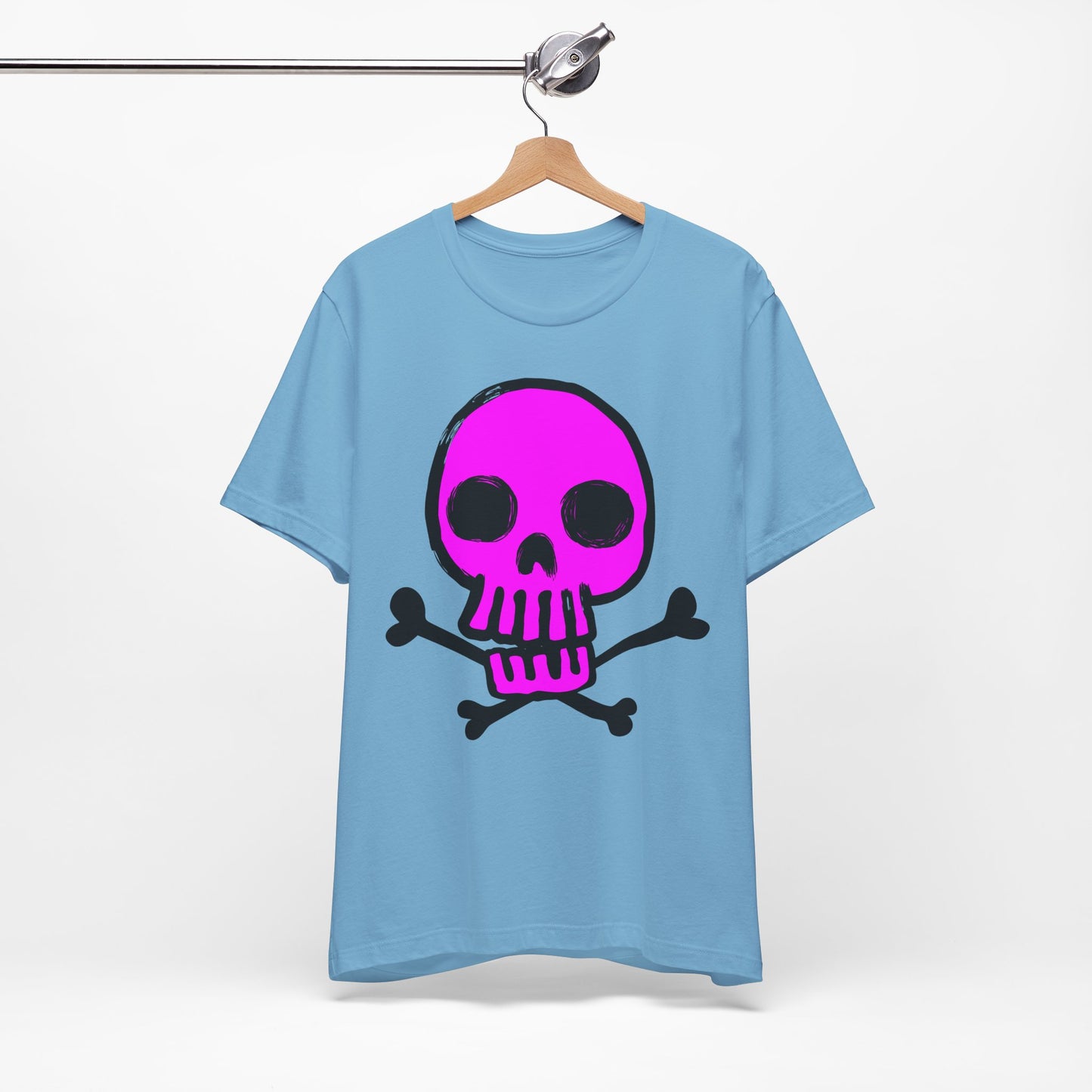 Pink Skull Graphic Design Tee, Skull Shirt, Vintage Tees, Art Design T-Shirt, Vintage Graphic Tee, Art Shirts with Skulls