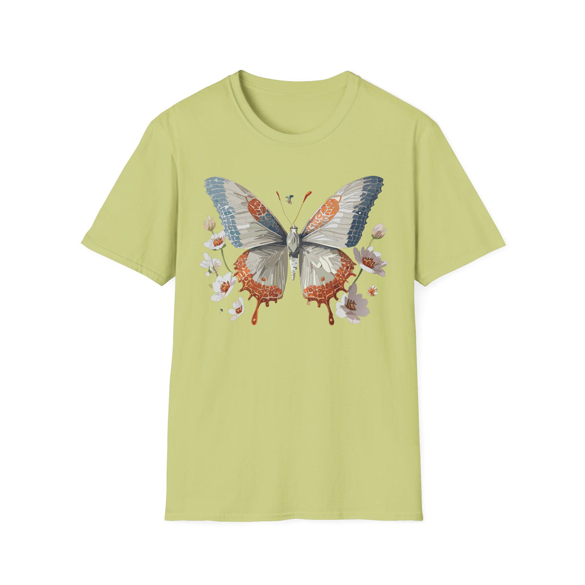 Vintage Botanical Butterfly T-Shirt | Floral Wings Illustration Graphic Tee Unisex 100 Cotton Gildan T-Shirt
