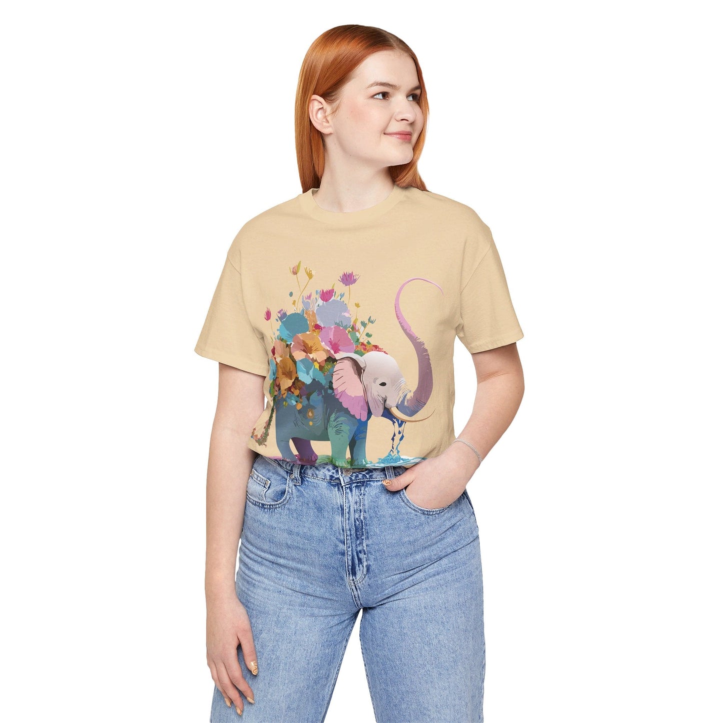 Adelpha Elephant Graphic Tee Unisex Short Sleeve Vintage Inspired Art Design Shirt