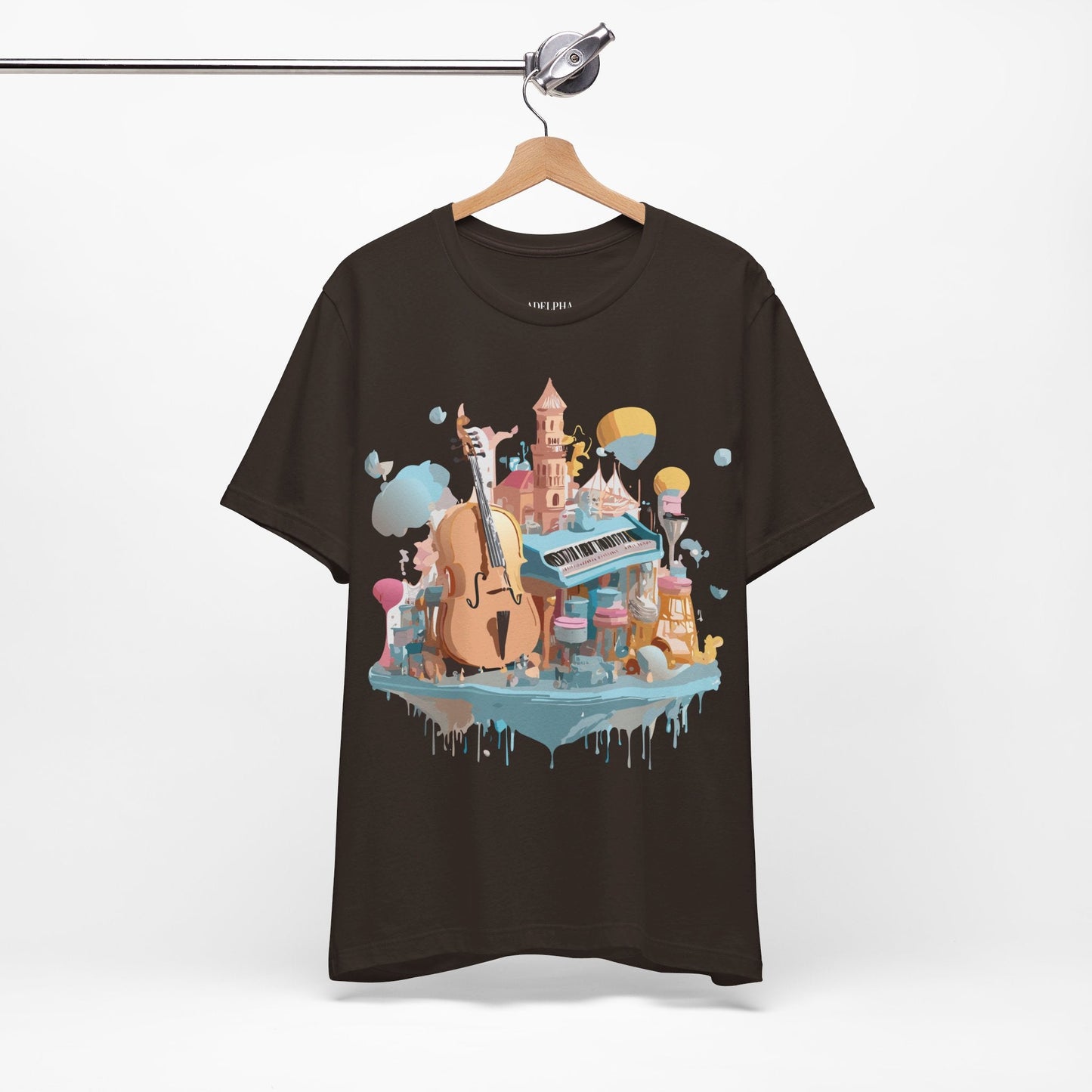 Music Graphic Tee Unisex Vintage Art Design By Adelpha Premium Short Sleeve T Shirt