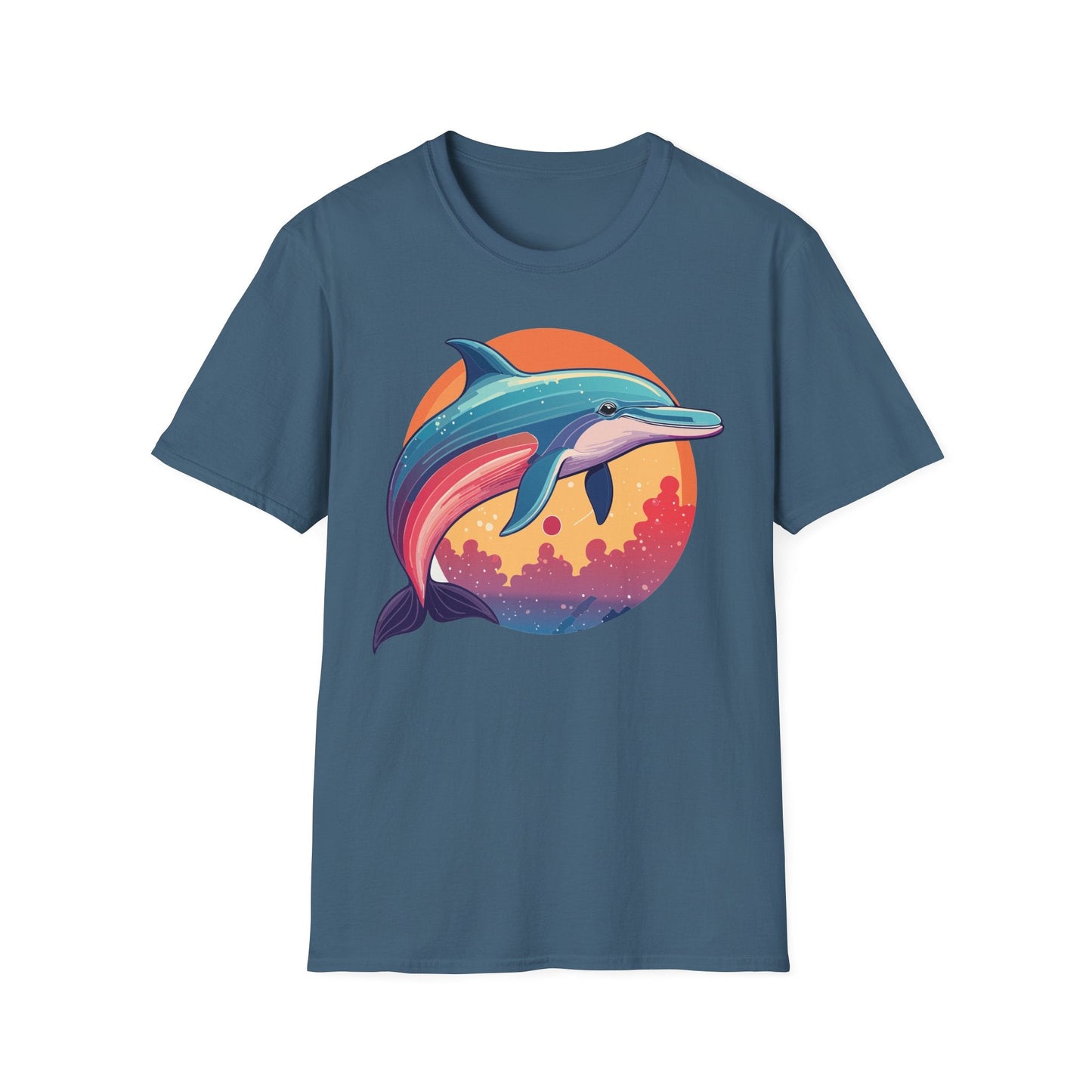 Dolphin Shirt For Unisex Adults Gildan Softstyle 64000 Ring Spun Cotton Tee Fish Tee