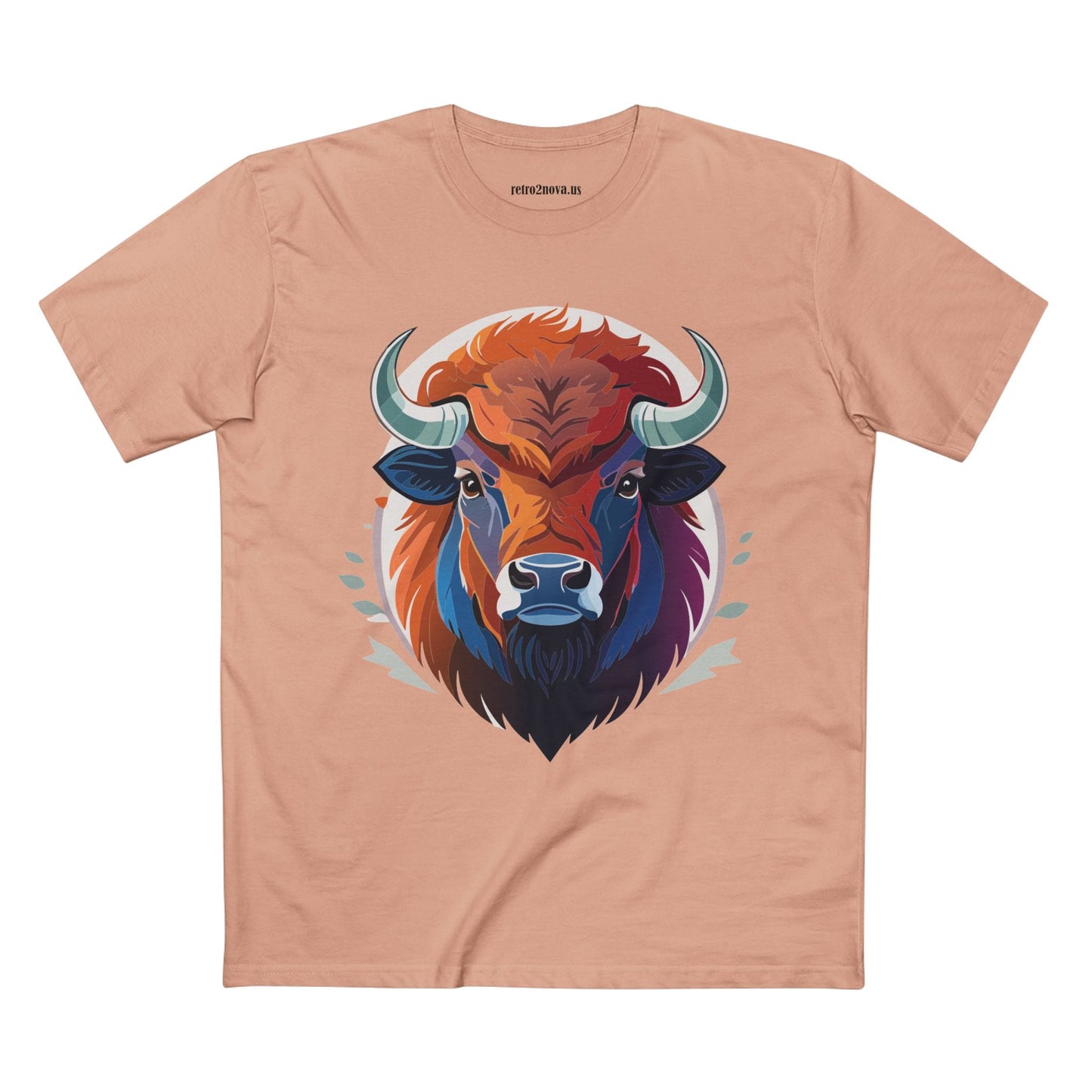 Bison Animal Shirt Unisex Premium Cotton Tee With Original Art Design From Retro2Nova Art Collection Edition