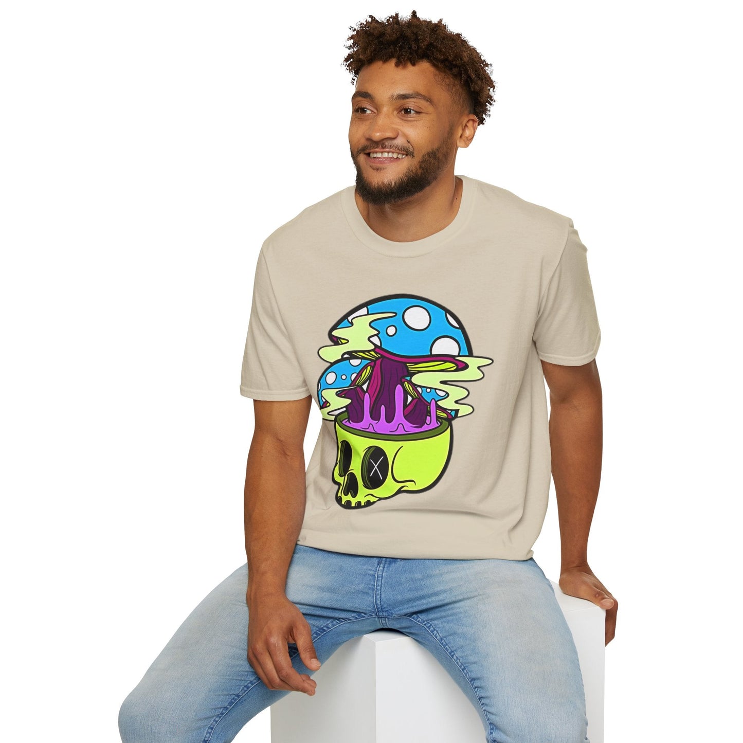 Skull Tee Shirt Unisex Skeleton Shirt With Art Design Gildan Softstyle Cotton Tee