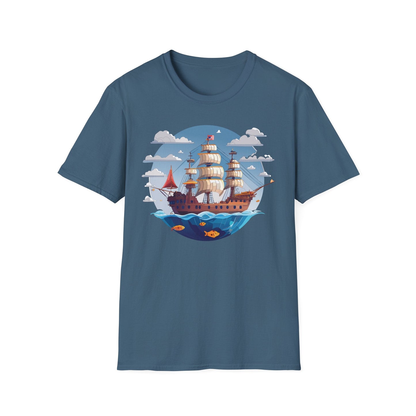 Ship T Shirts Frigate T Shirts Vessel Tee Shirt Unisex Softstyle Cotton Tee Gildan 64000