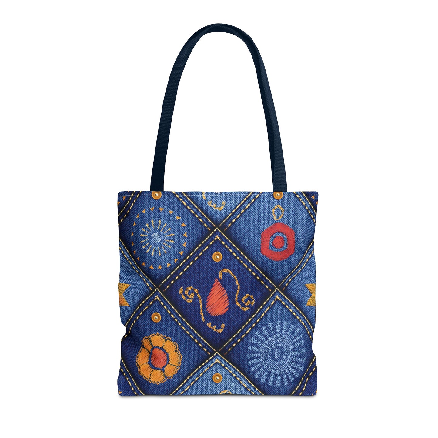 Diwali Graphic Denim Fabric Imitation Print Unisex Canvas Bag Poly Spun 3 Sizes Tote Bag 205-4