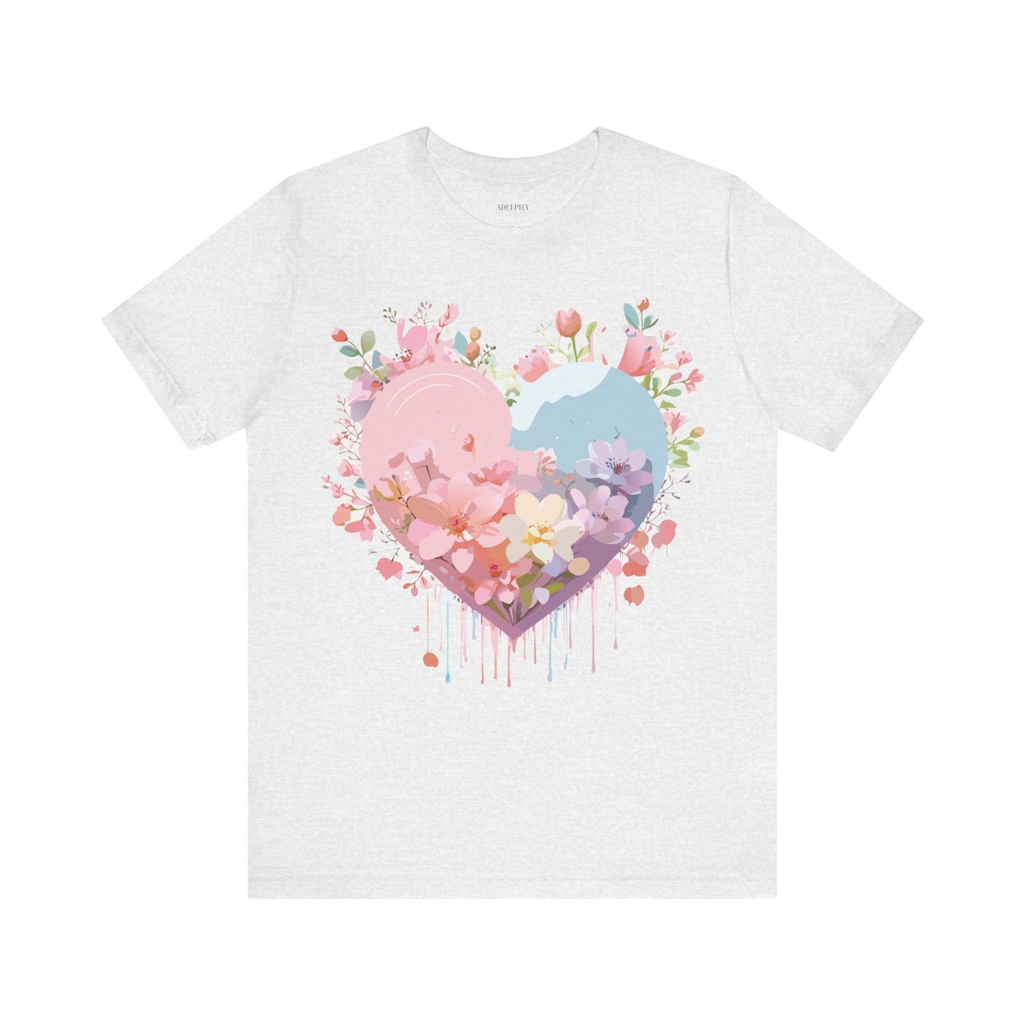 Valentine Day Graphic Unisex 100 Cotton Vintage Artwork with Love and Flower Design Tee 31