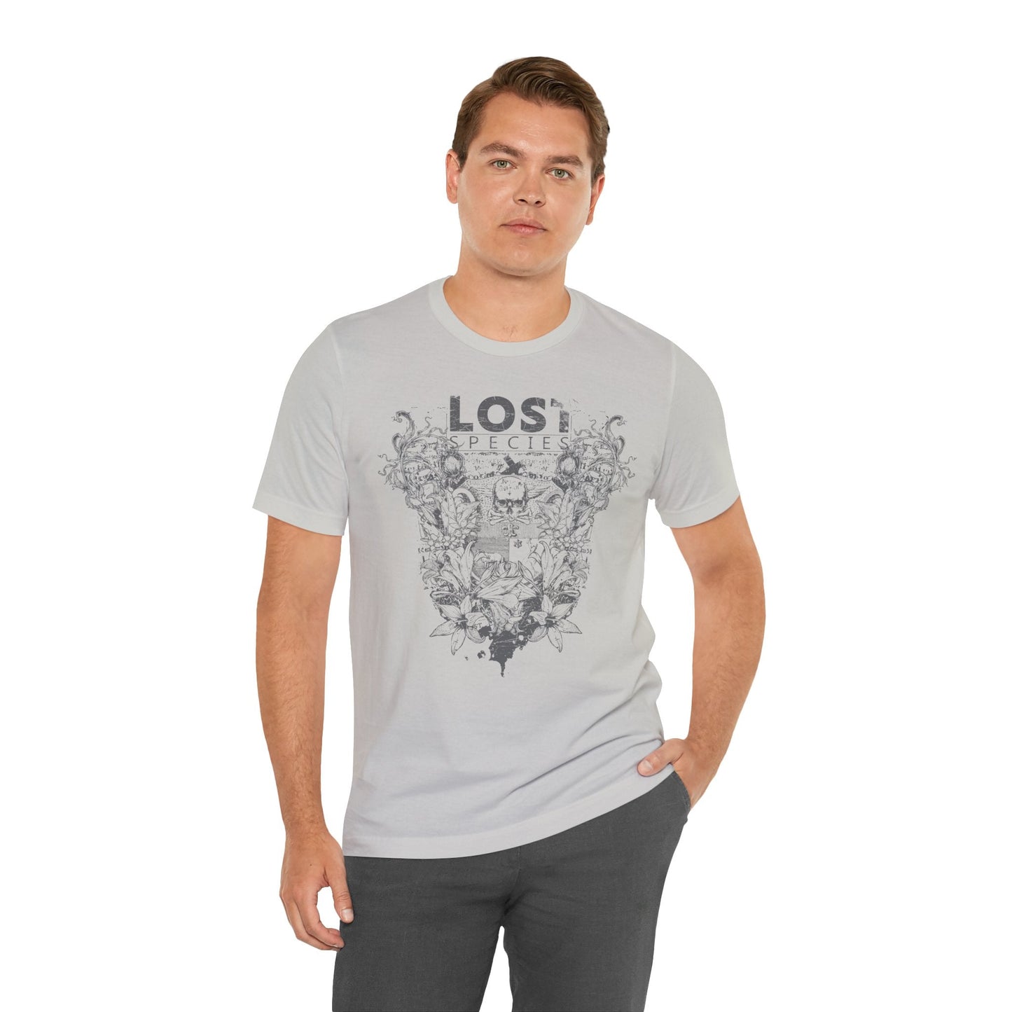 Lost Species Tee Floral Wildlife Illustration Rock Band T-Shirt A-7