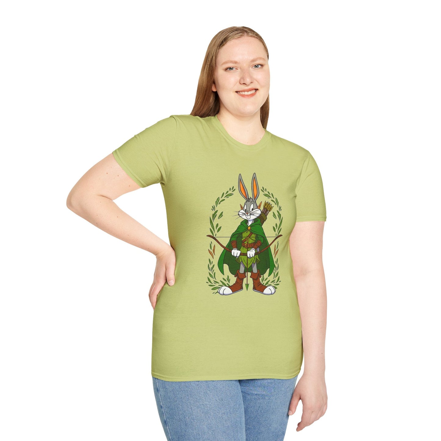 Cartoon Bunny Graphic Unisex Cotton Animal Animation Artwork Design Tee 46