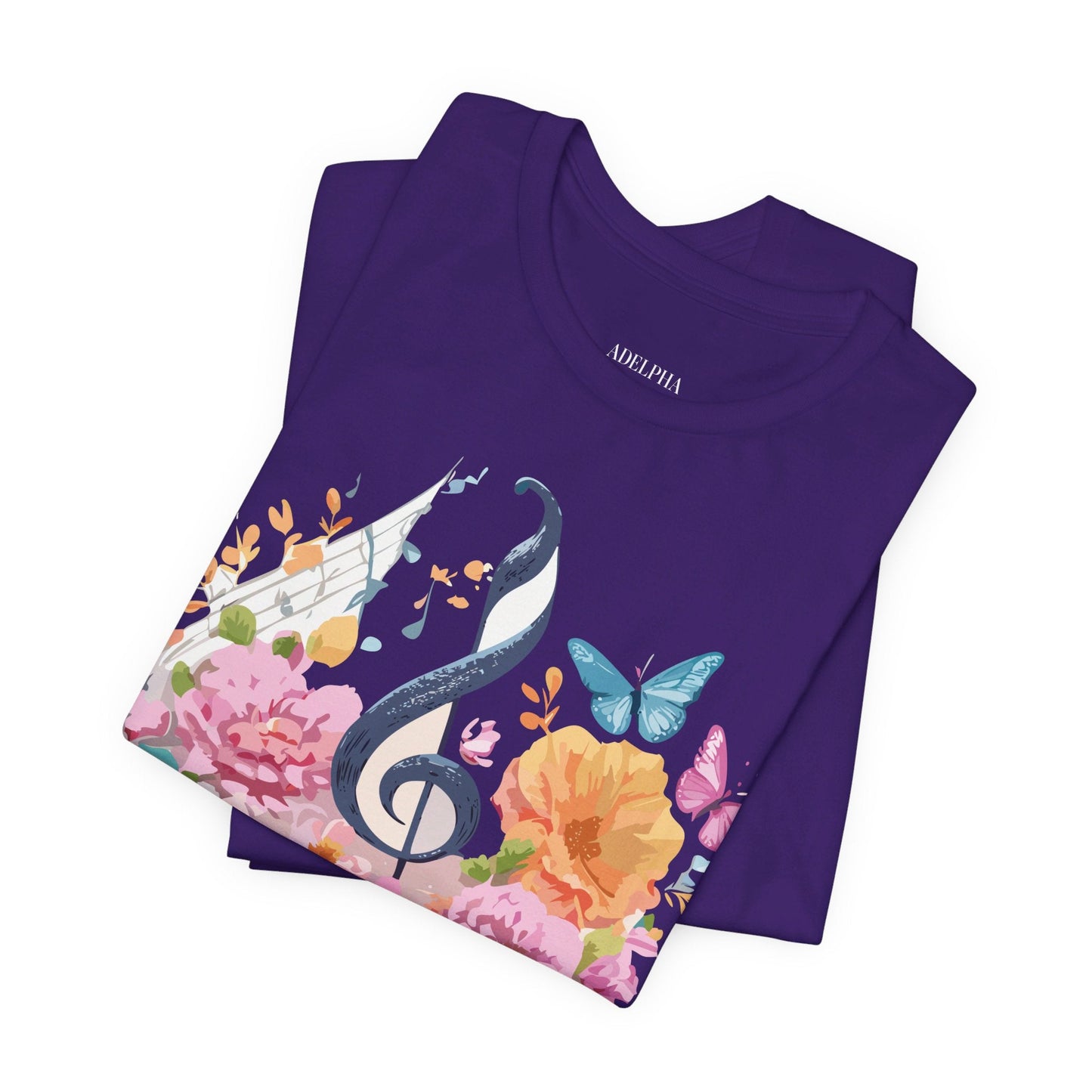 Music Graphic Unisex 100 Cotton Vintage Art with Musical Elements Tee 125