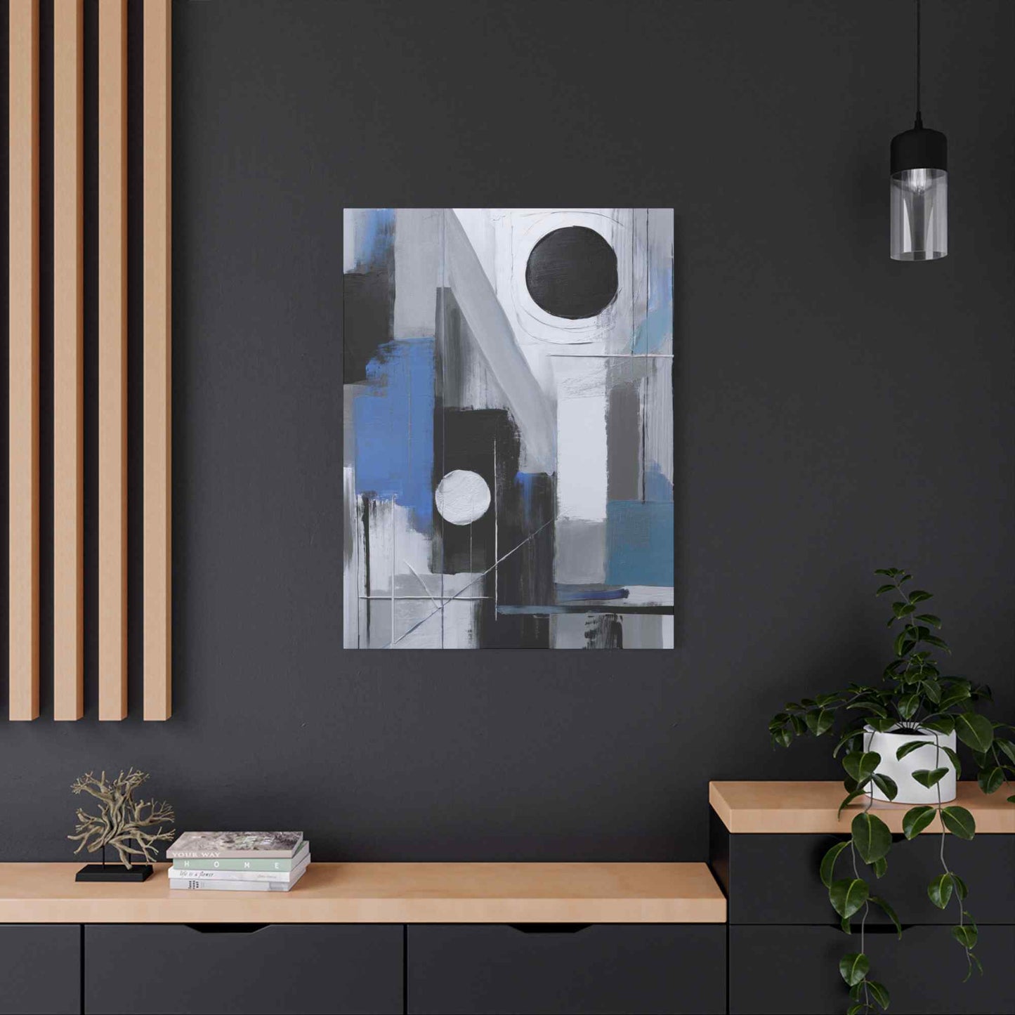 Blue Abstract Painting Print Canvas 20x24,20x30,24x30, 24x32,24x36,30x40, 32x48,36x48,40x60 Pine-Wood Inner Frame ABS-27