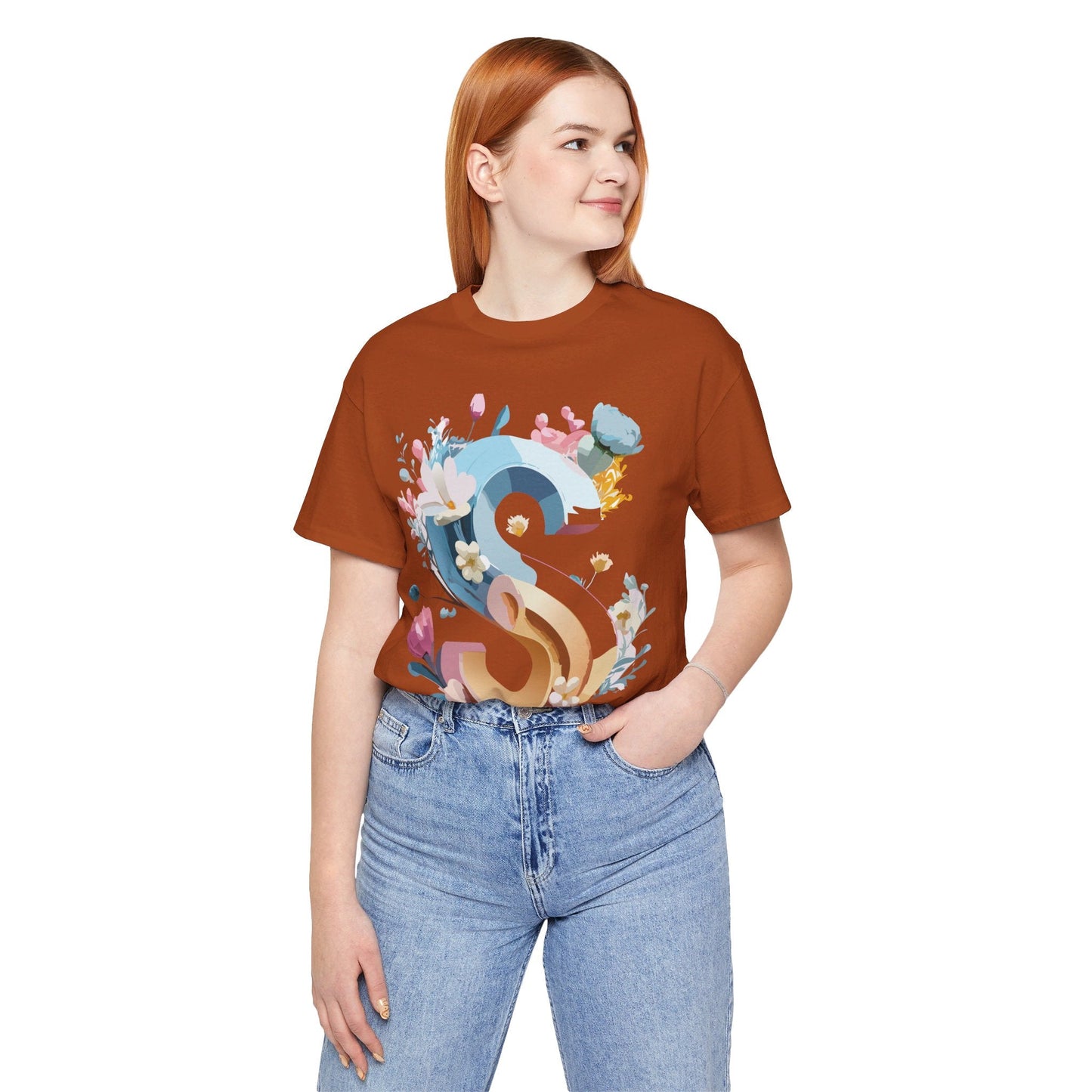 Letter S Shirt Graphic Tee Unisex Jersey Short Sleeve Premium Vintage Inspired Artwork Adelpha