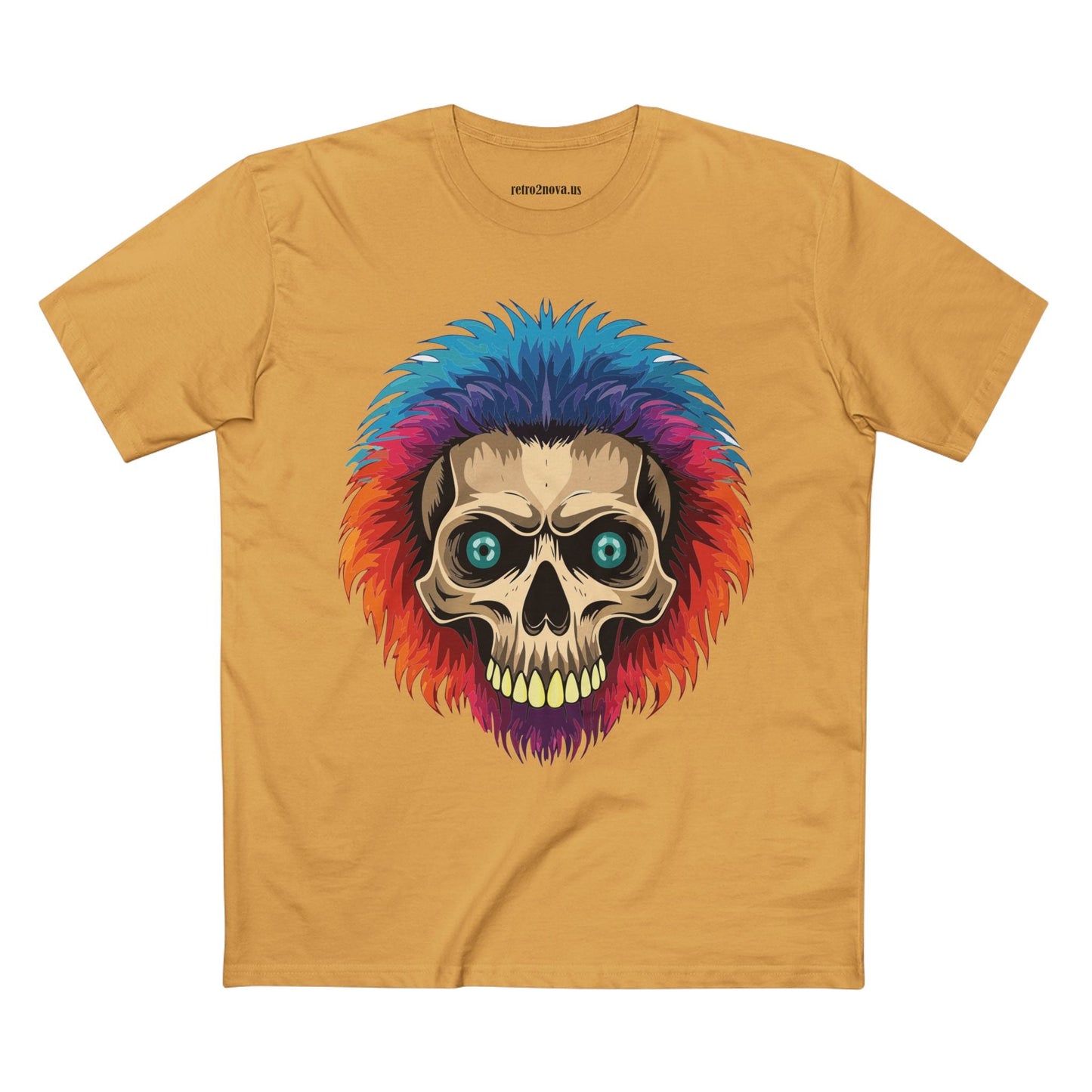 Retro2Nova Skull Shirt Unisex Skeleton Tee Premium Cotton Staple Tee With Original Art Design