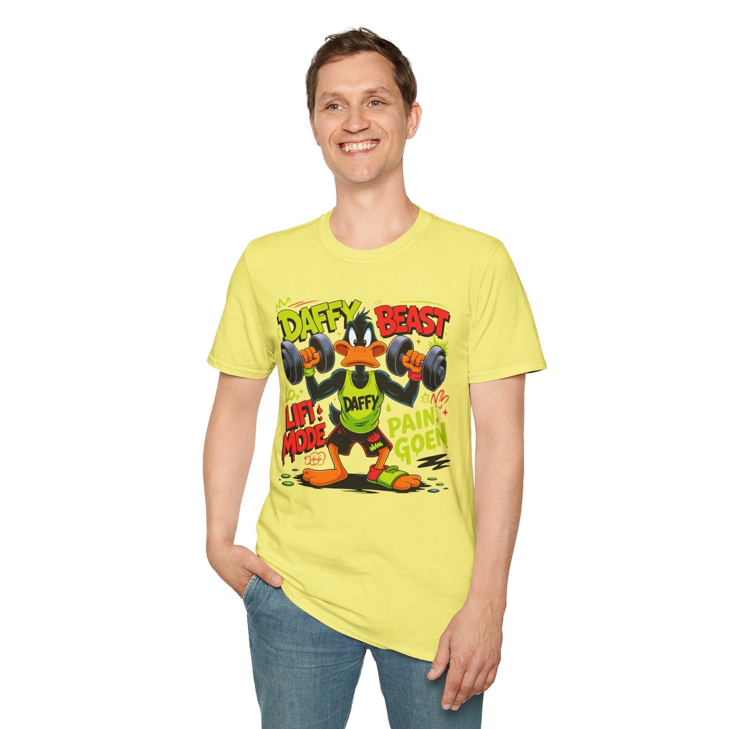 Cartoon T Shirt Funny Animals Print Unisex Animation Tee Gildan Softstyle 64000