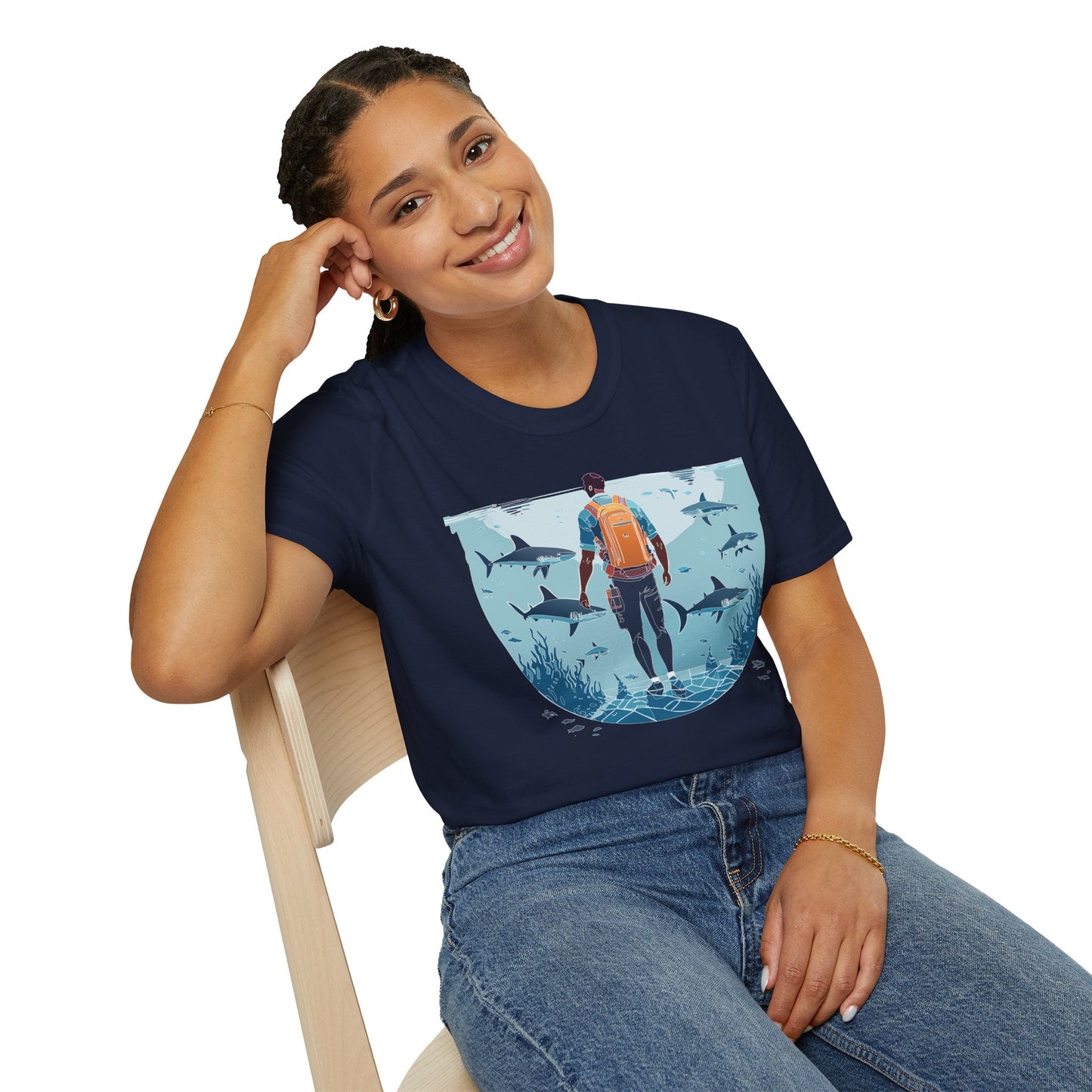 Ocean Graphic Unisex Softstyle Cotton Tee 5