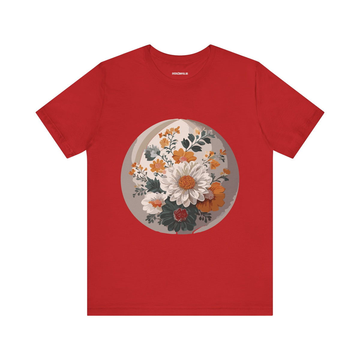 Floral Graphic Unisex Cotton Bella+Canvas Tee with Flowers Design ab10