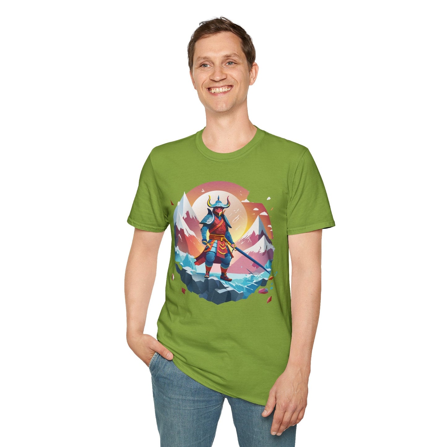 Samurai Style T Shirt Unisex Softstyle 64000 100 Percent Ring Spun Cotton Comfortable Tee