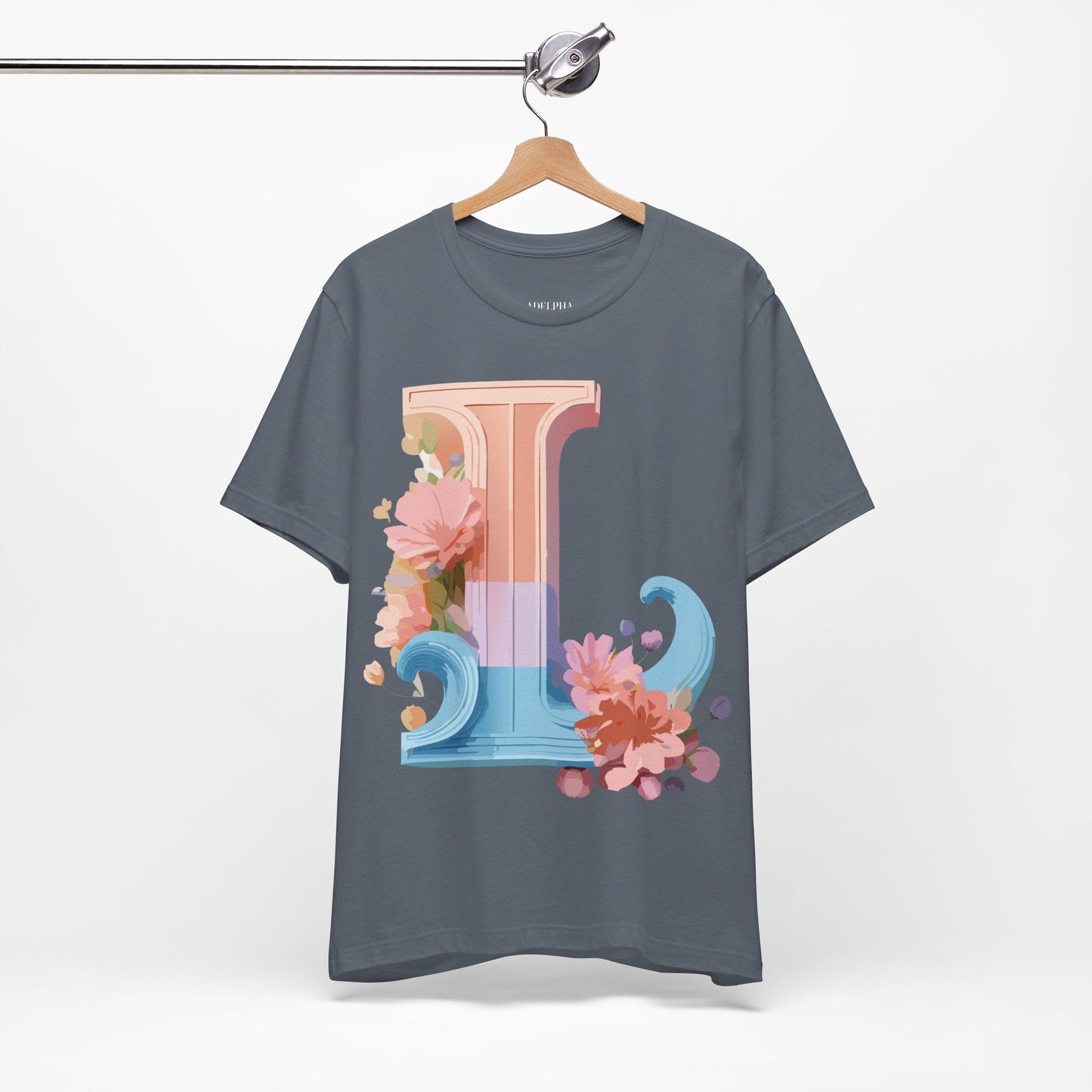 Letter L Shirt Unisex Graphic Tee With Vintage Inspired Artwork By Adelpha Premium Quality