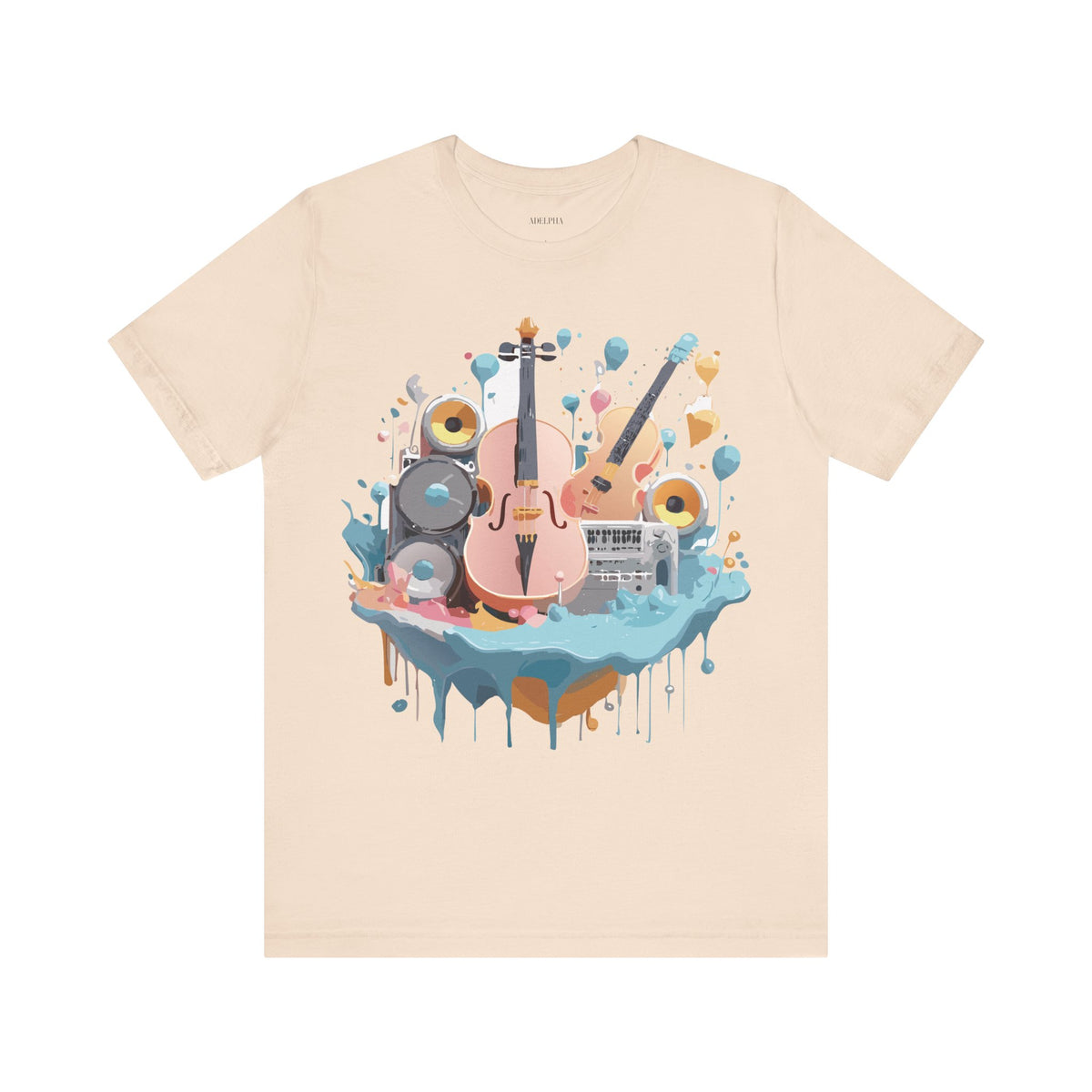 Music Graphic Unisex Cotton Bella+Canvas Tee with Art Design n192