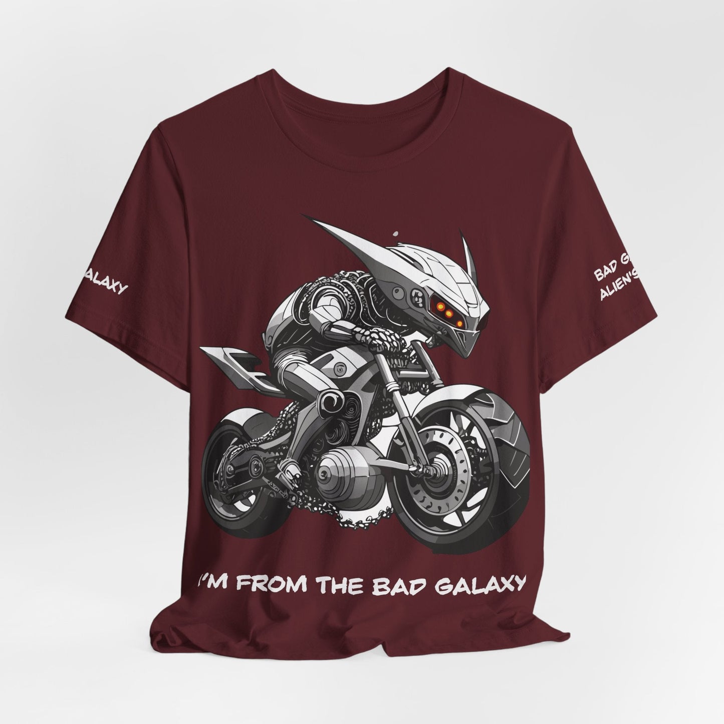 Tee Shirt With Alien From Bad Galaxy Made To Order 100 Percent Cotton Eco Friendly Print