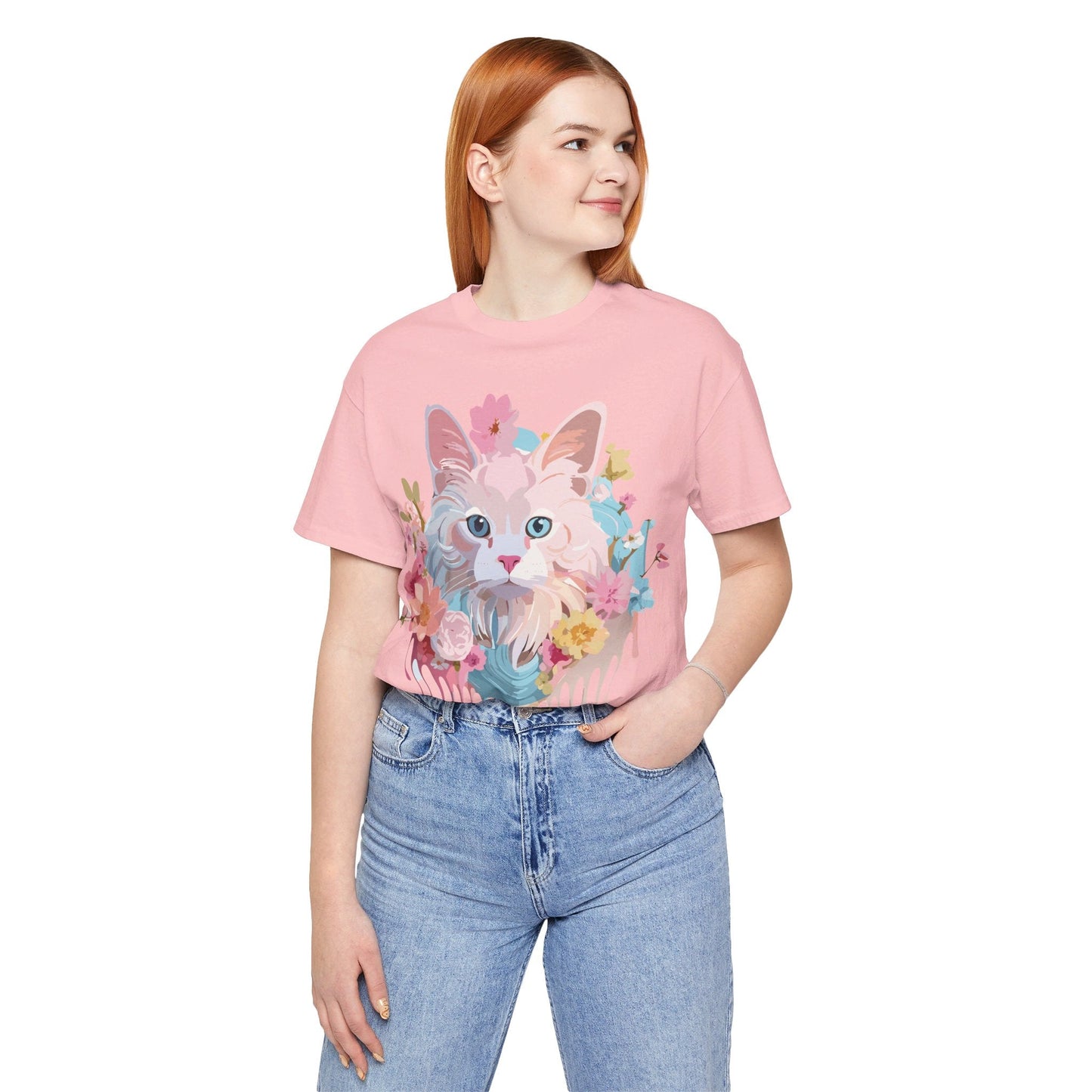 Cat Graphic T Shirt Unisex Short Sleeve Vintage Adelpha Art Tee