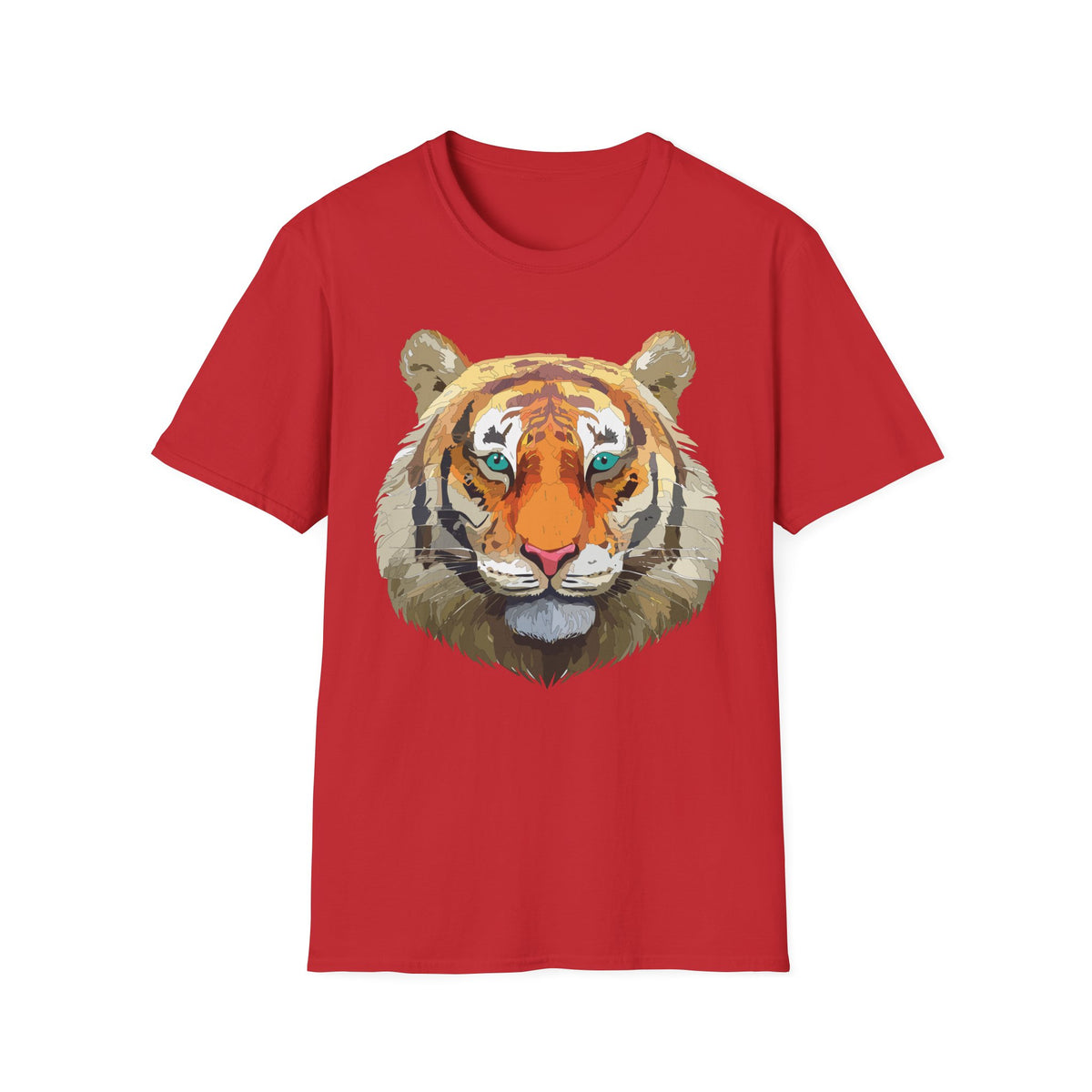 Watercolor Tiger Head T-Shirt | Bold Animal Portrait