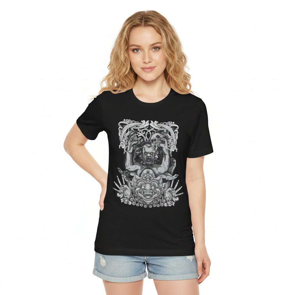 Mask Artwork Illustration Graphic Unisex Cotton T-Shirt r17