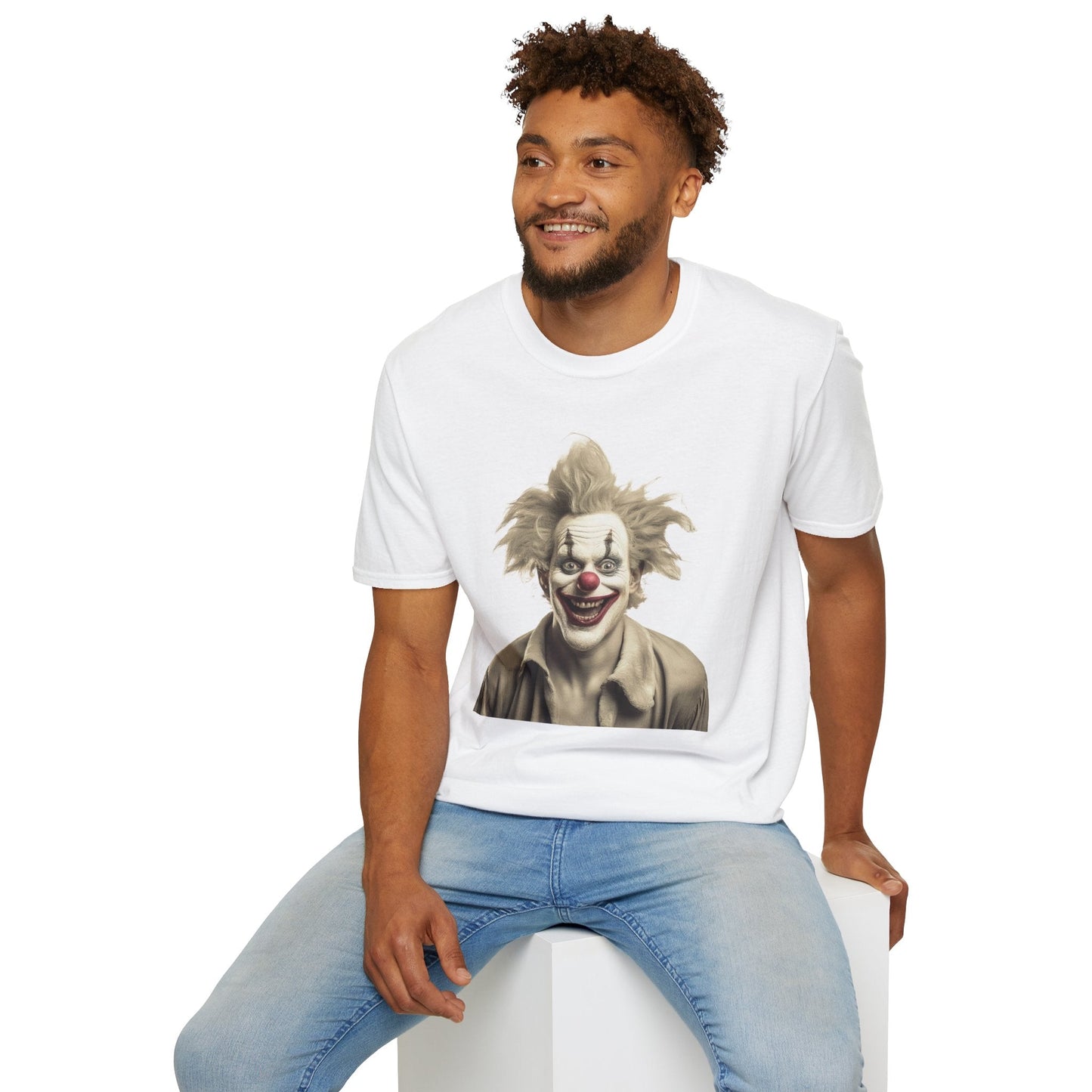 Clown Shirt Unisex T Shirt Funny Man Circus Shirt Scary Man Shirt Softstyle Gildan 64000