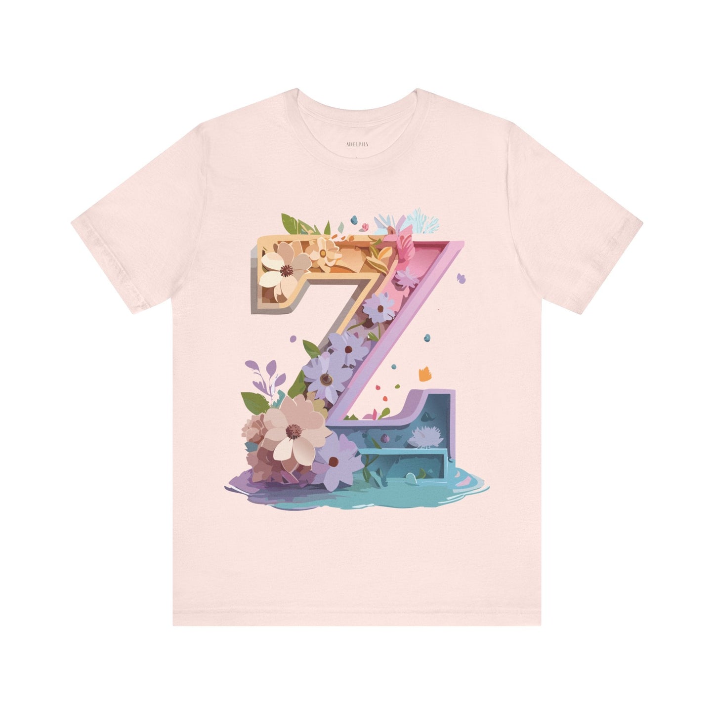 Letter Z Shirt Unisex Graphic Tee By Adelpha Vintage Inspired Jersey Short Sleeve