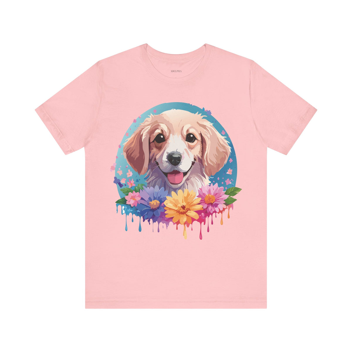Dog Graphic Unisex Cotton Bella+Canvas Tee with Art Animal Design e113