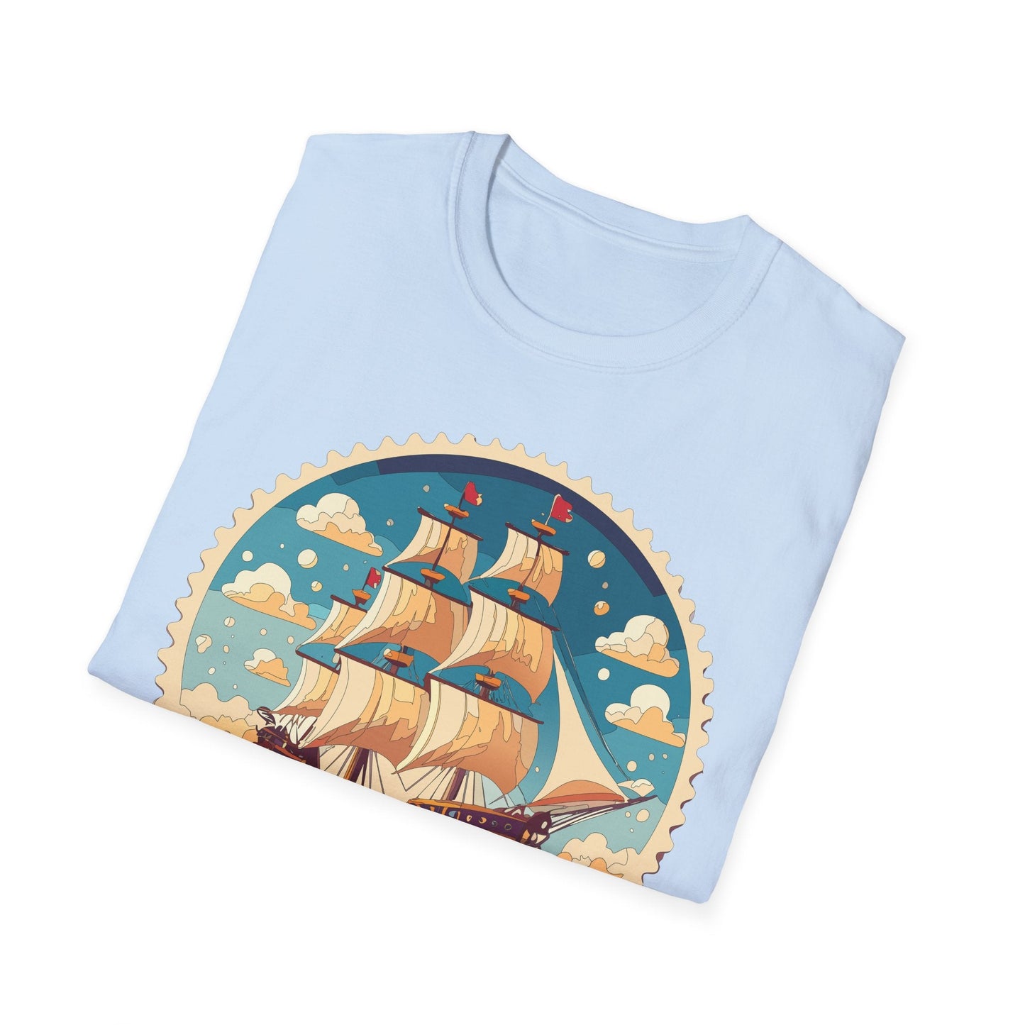 Frigate Ship T Shirt Unisex Short Sleeve 100 Percent Ring Spun Cotton Soft Tee Gildan 64000