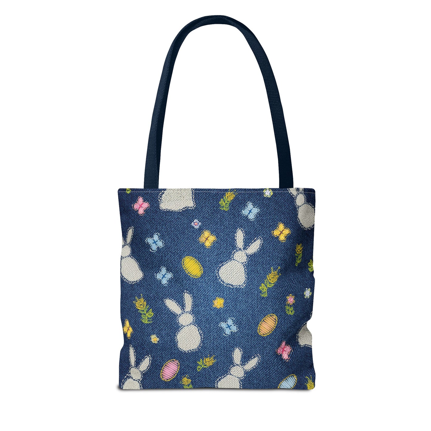 Easter Graphic Design Denim Fabric Imitation Print Unisex Canvas Bag Poly Spun 3 Sizes Tote Bag 204-2