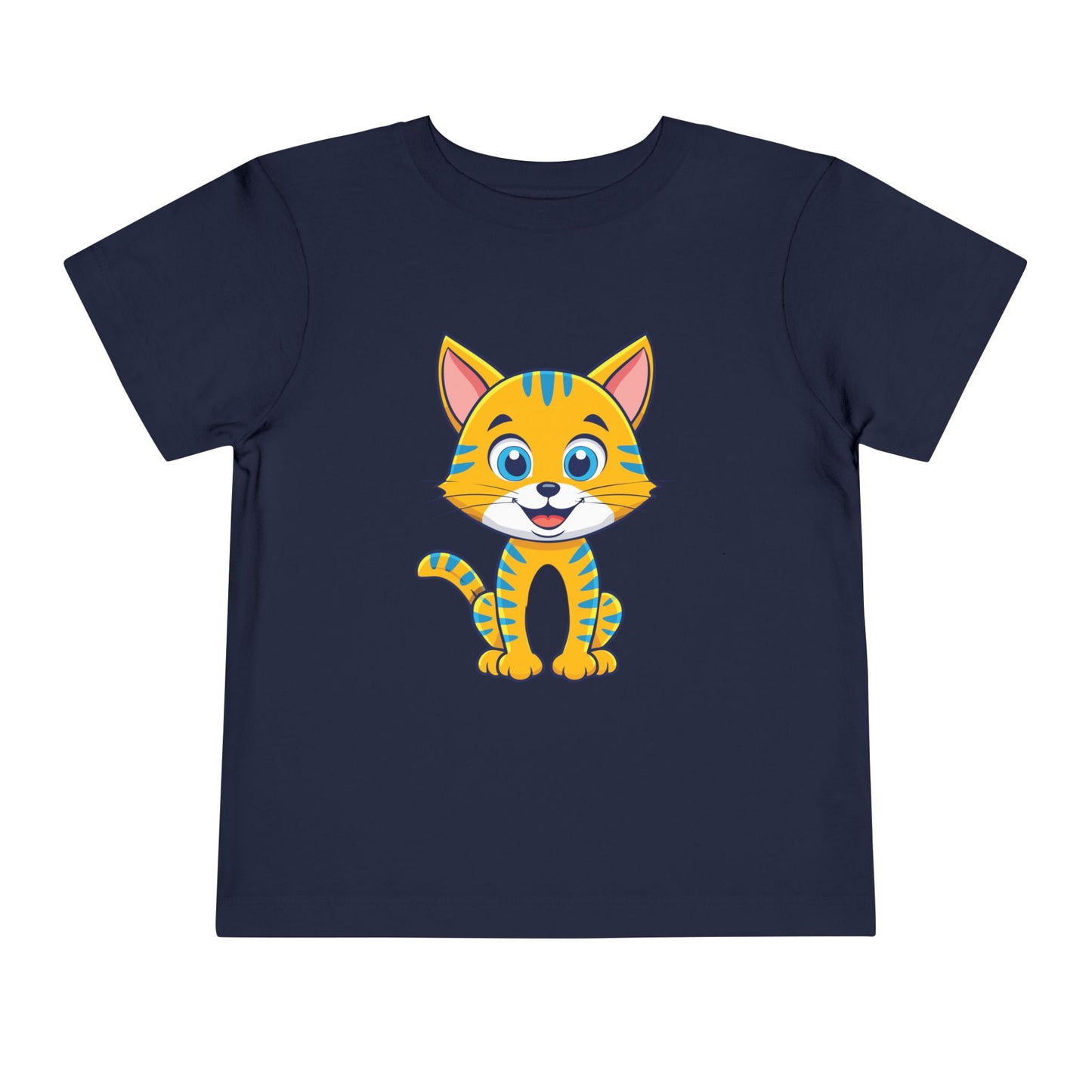 Bonita camiseta de manga corta para niños pequeños con gato: adorable camiseta con gráfico de gatito para niños (2 a 5 años)