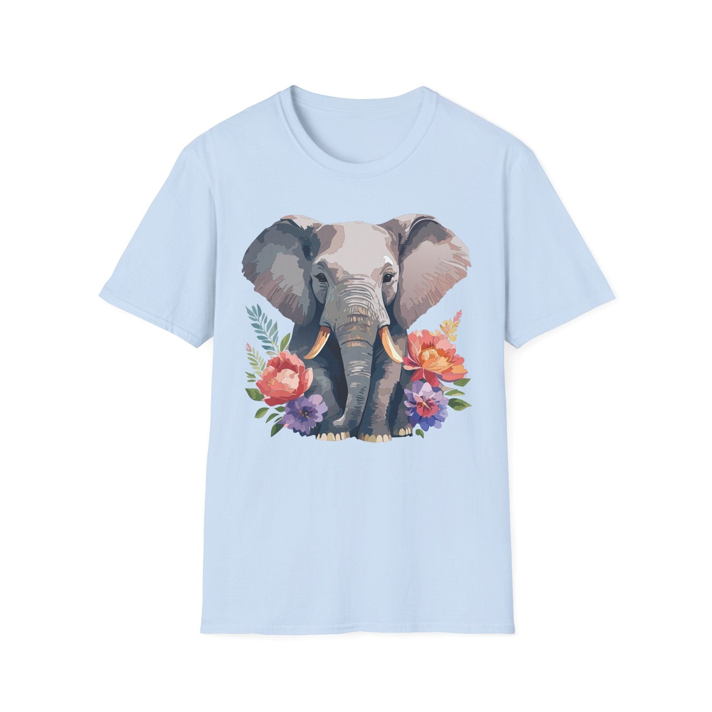 Elephant T Shirt Unisex Gildan Softstyle 64000 100 Percent Ring Spun Cotton Casual Tee
