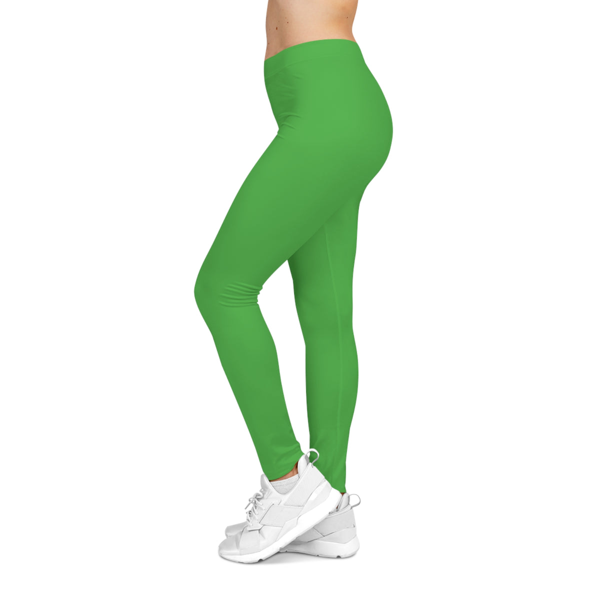 Kelly Green Color Women's Poly-Span Casual Leggings XS-2XL