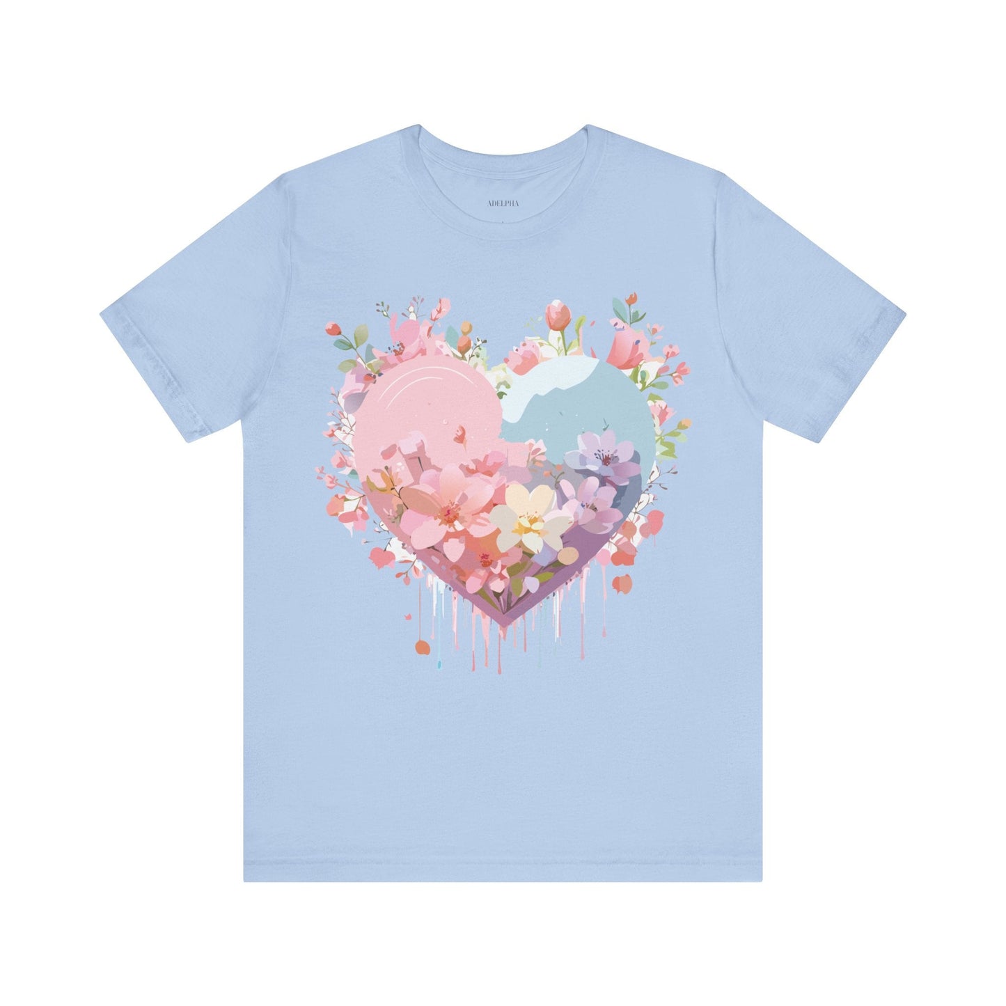 Valentine Day Graphic Unisex 100 Cotton Vintage Artwork with Love and Flower Design Tee 31