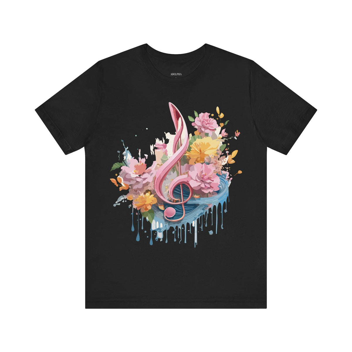 Music Graphic Unisex Cotton Bella+Canvas Tee with Art Design m133