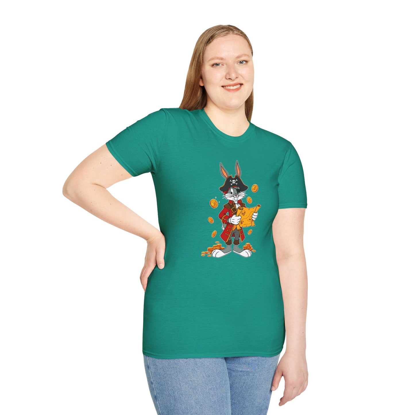 Cartoon Bunny Graphic Unisex Cotton Animal Animation Artwork Design Tee 30