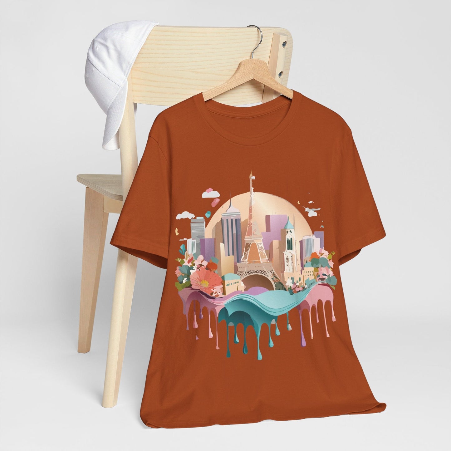 Adelpha Paris Graphic Tee Unisex Short Sleeve Shirt With Vintage Art Design Apparel