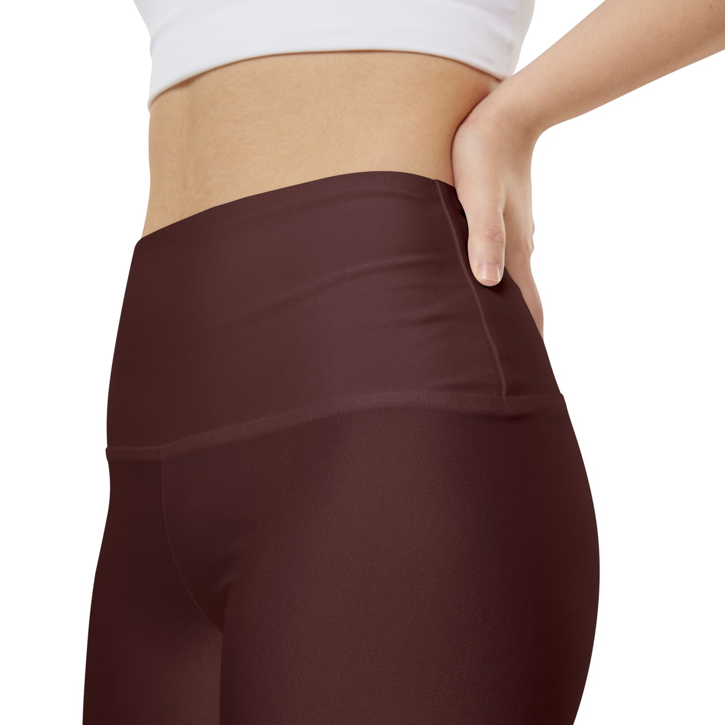Bordo Espresso Women's High-Waist Workout Shorts — Solid Burgundy Active Biker Shorts
