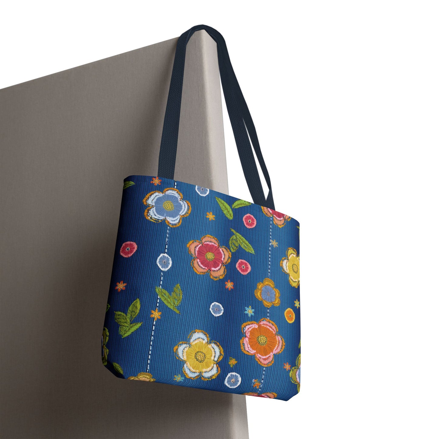 Denim Fabric Imitation Print Unisex Canvas Bag Poly Spun 3 Sizes Tote Bag 133